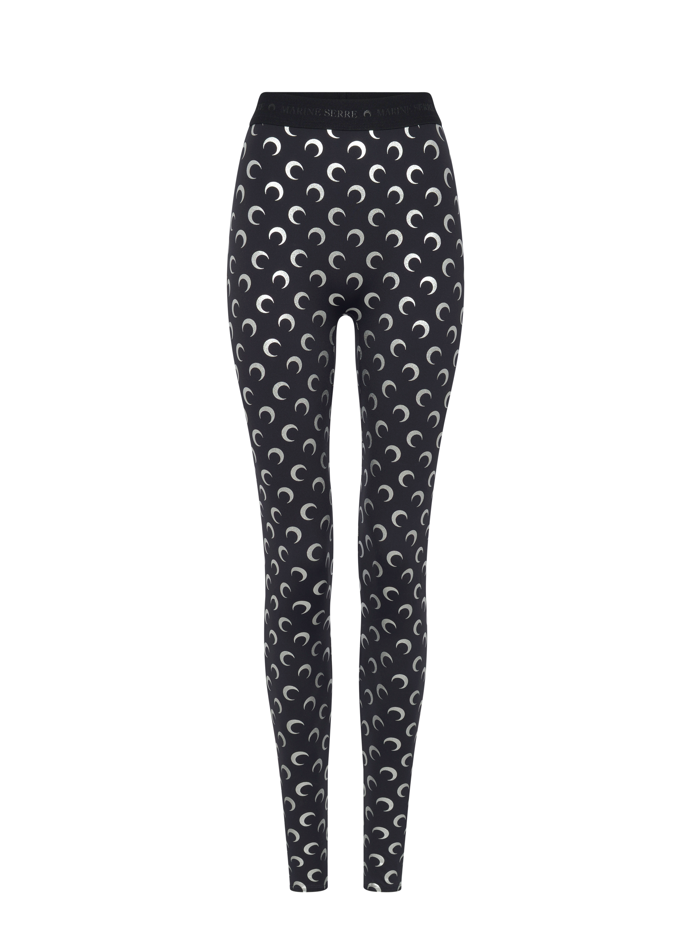 Moon foil printed jersey legging MARINE SERRE Black