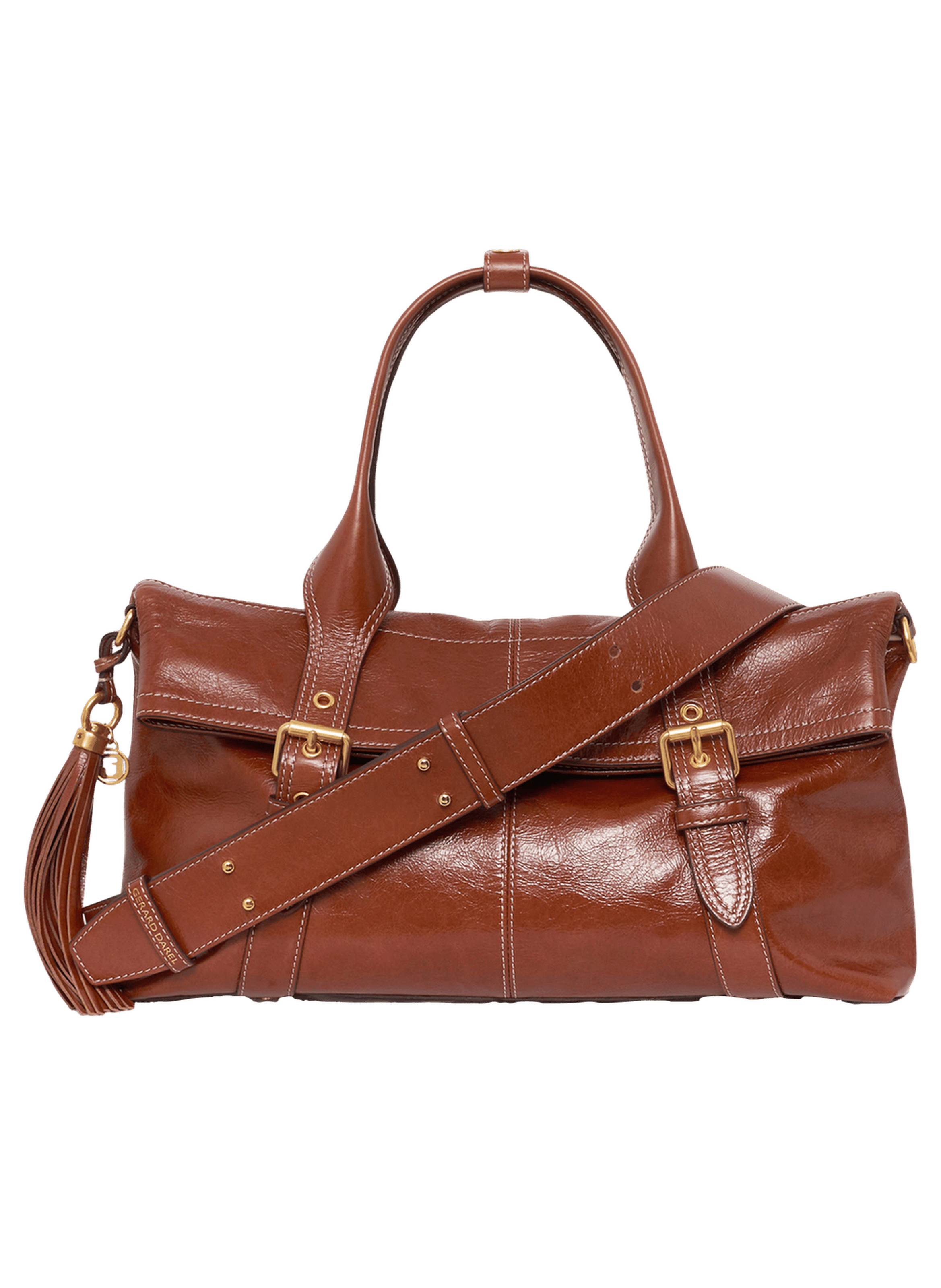 Sac en cuir effet froissé - monica GERARD DAREL Marron