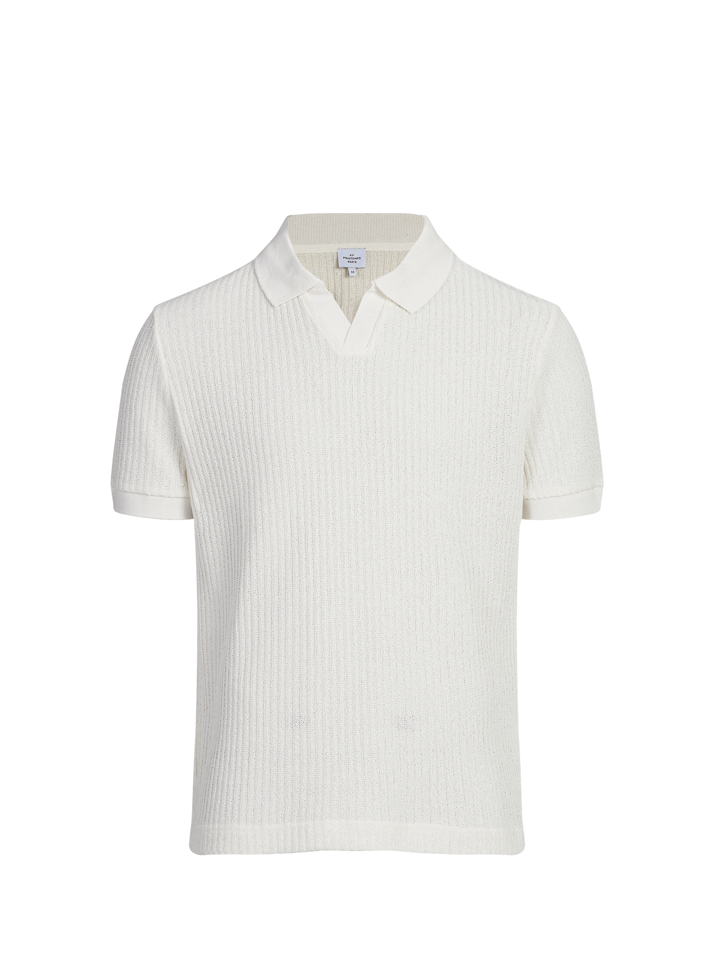 Short sleeve cotton polo shirt AU PRINTEMPS PARIS Beige