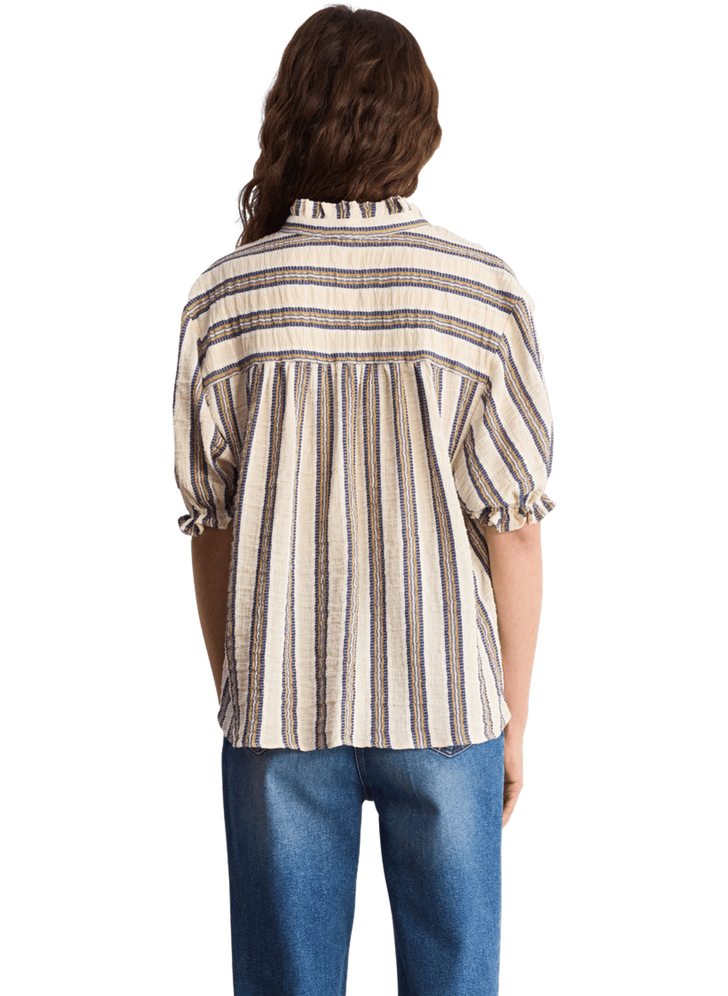 Blouse à rayures et volants - cayla PABLO Beige