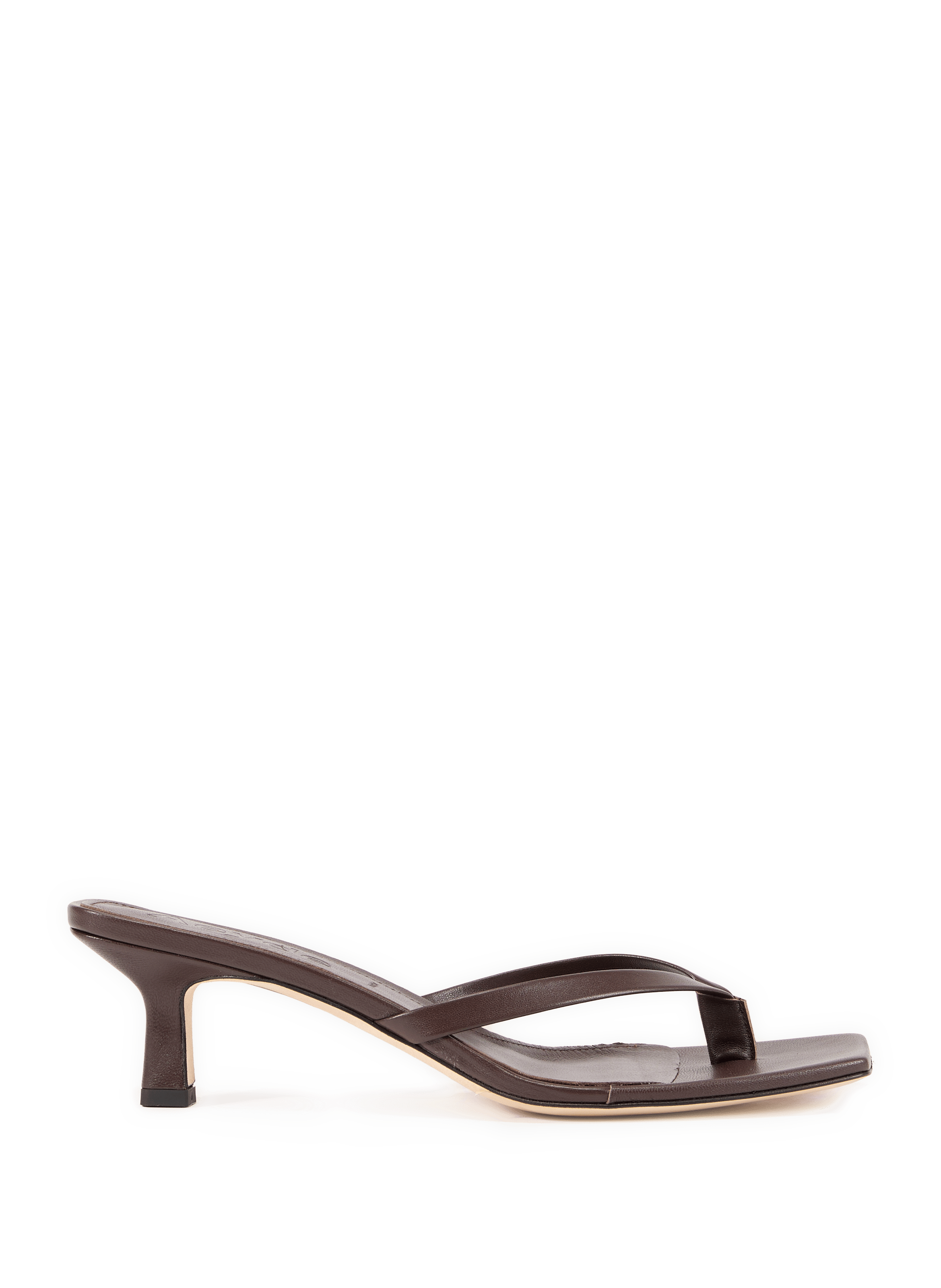 Heeled leather mules AEYDE Brown