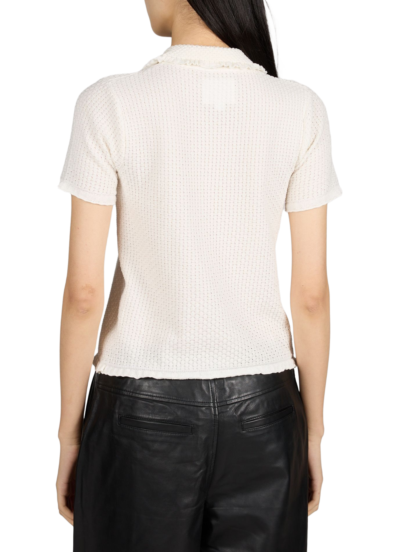 Top en coton texturé MOLLI Blanc