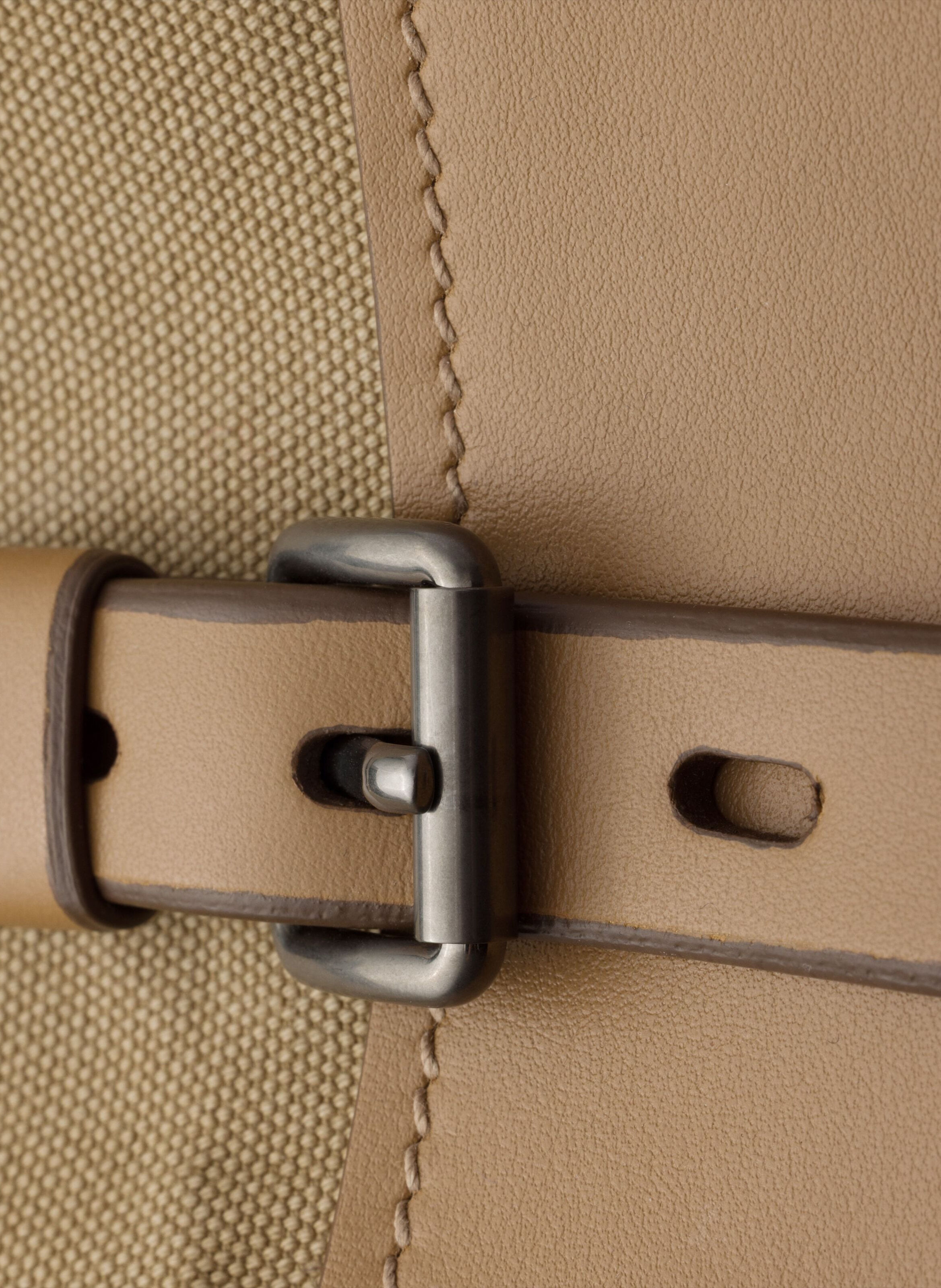 Sac porté épaule prada route en toile et cuir PRADA Beige