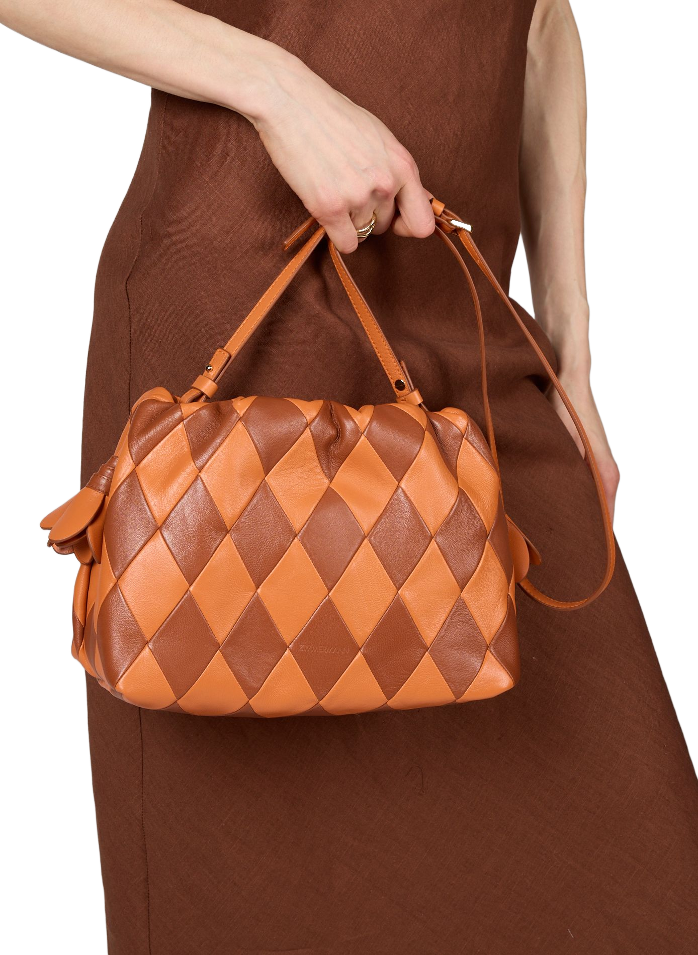 Medium Cloud 91 Sheepskin Leather Clutch ZIMMERMANN White