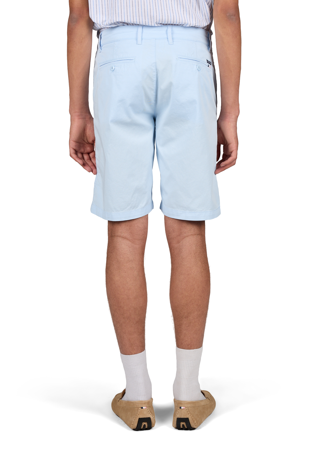 Bermuda uni en coton mélangé EDEN PARK Bleu