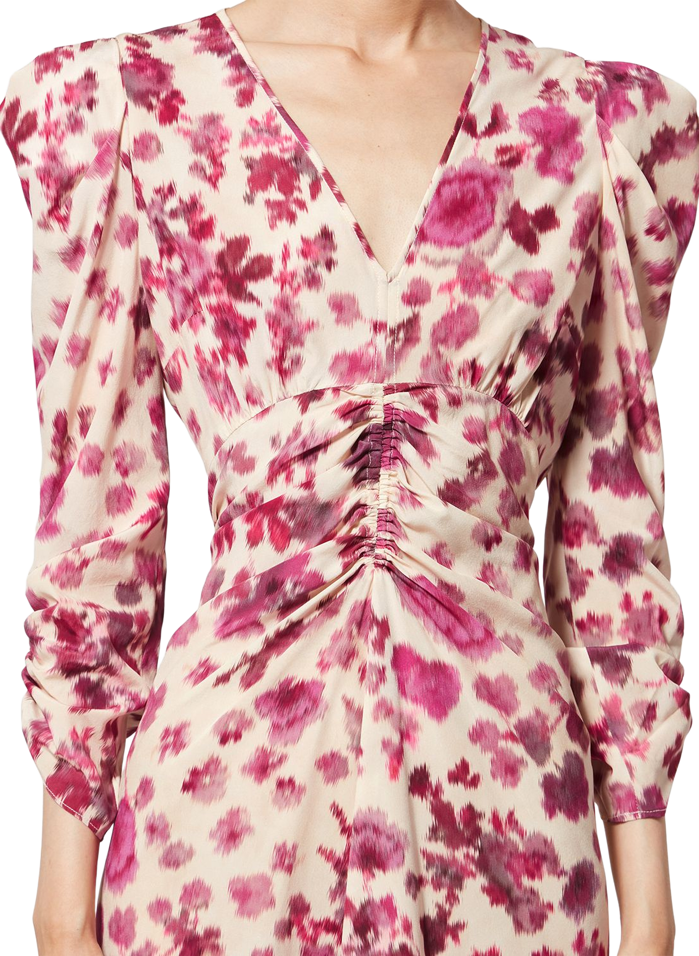 Printed stretch silk Albini long dress ISABEL MARANT Pink