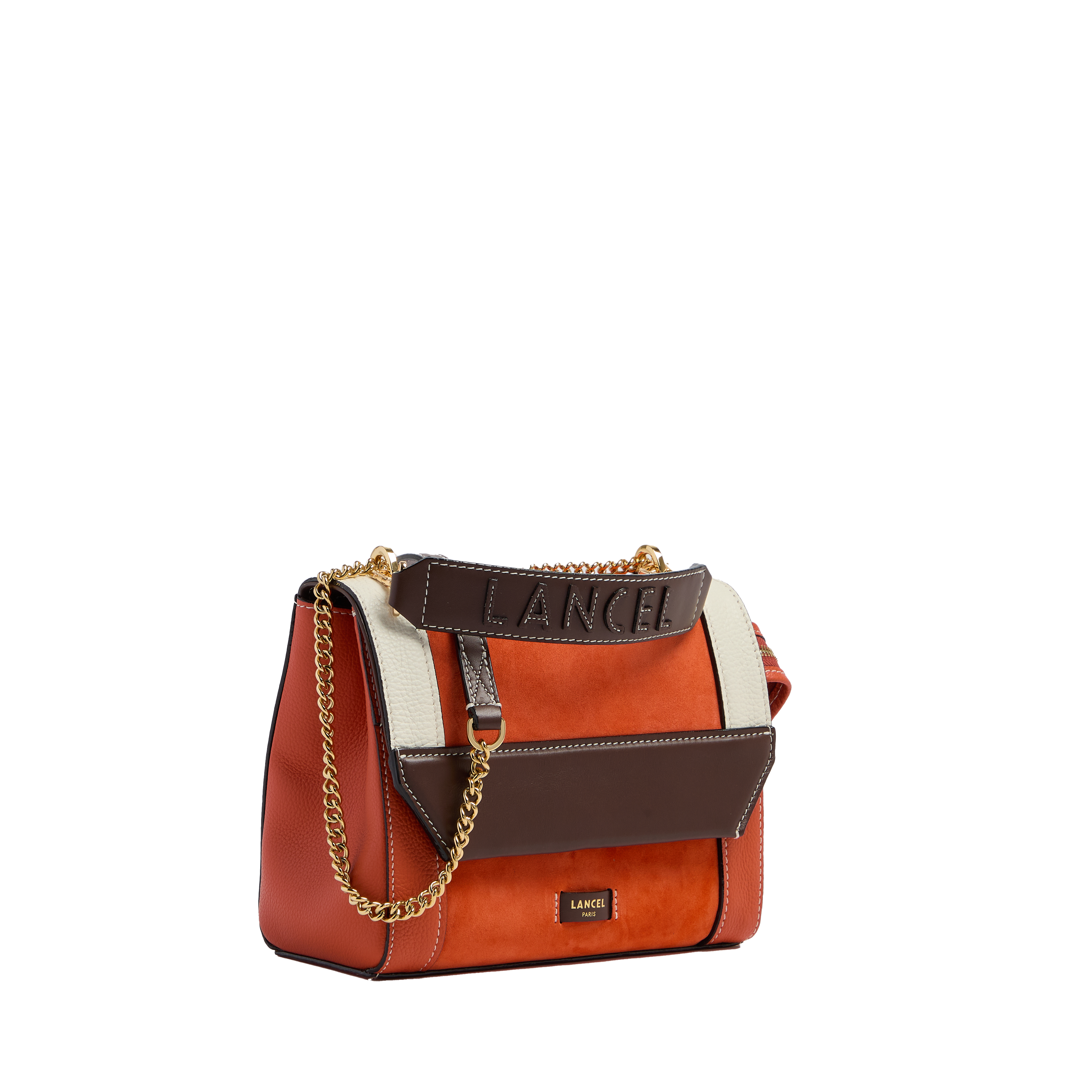 Flap bag medium ninon by lancel in leather LANCEL Orange