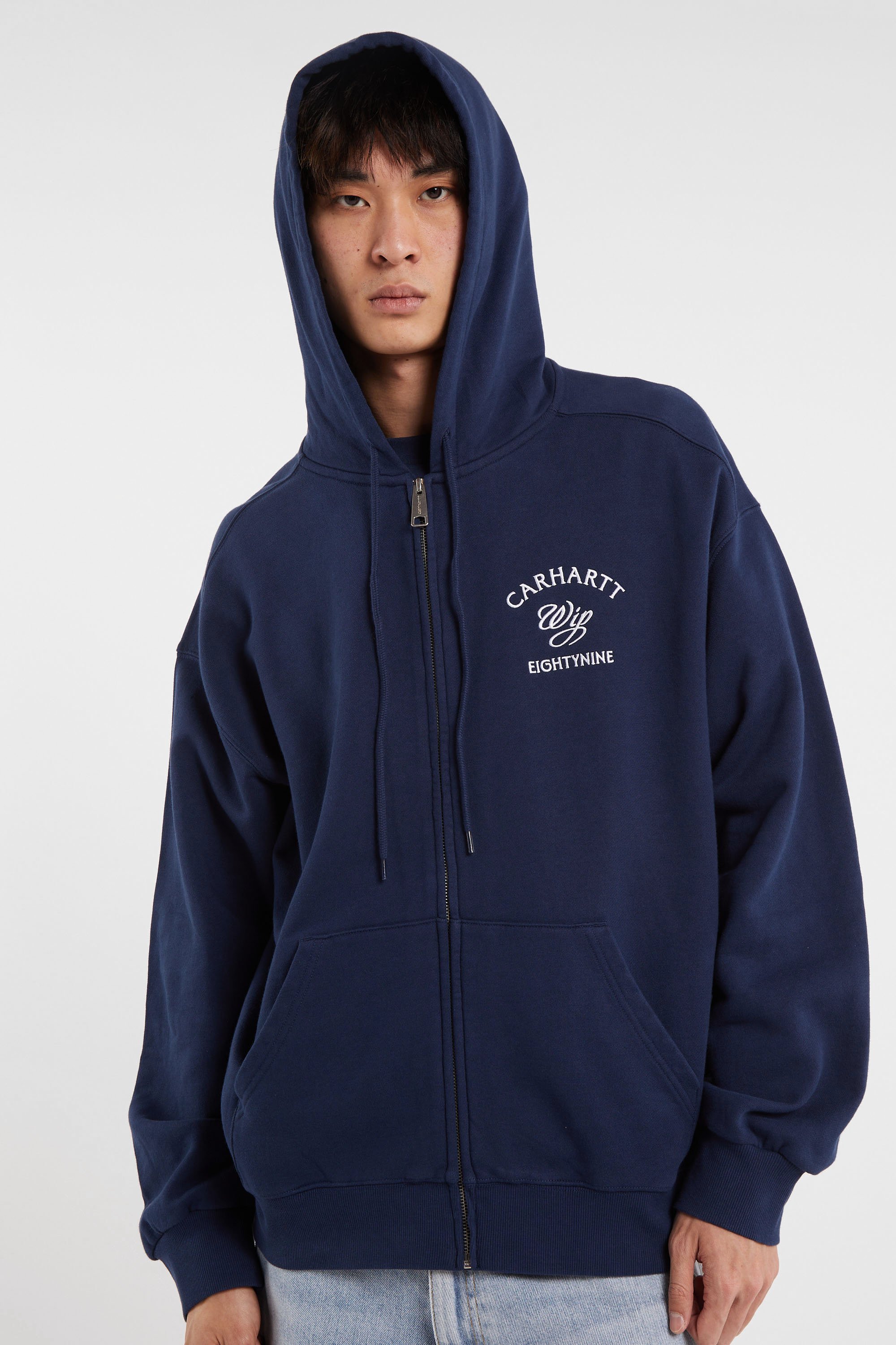 Hoodie zippé hooded eightynine sweat jacket CARHARTT WIP Bleu