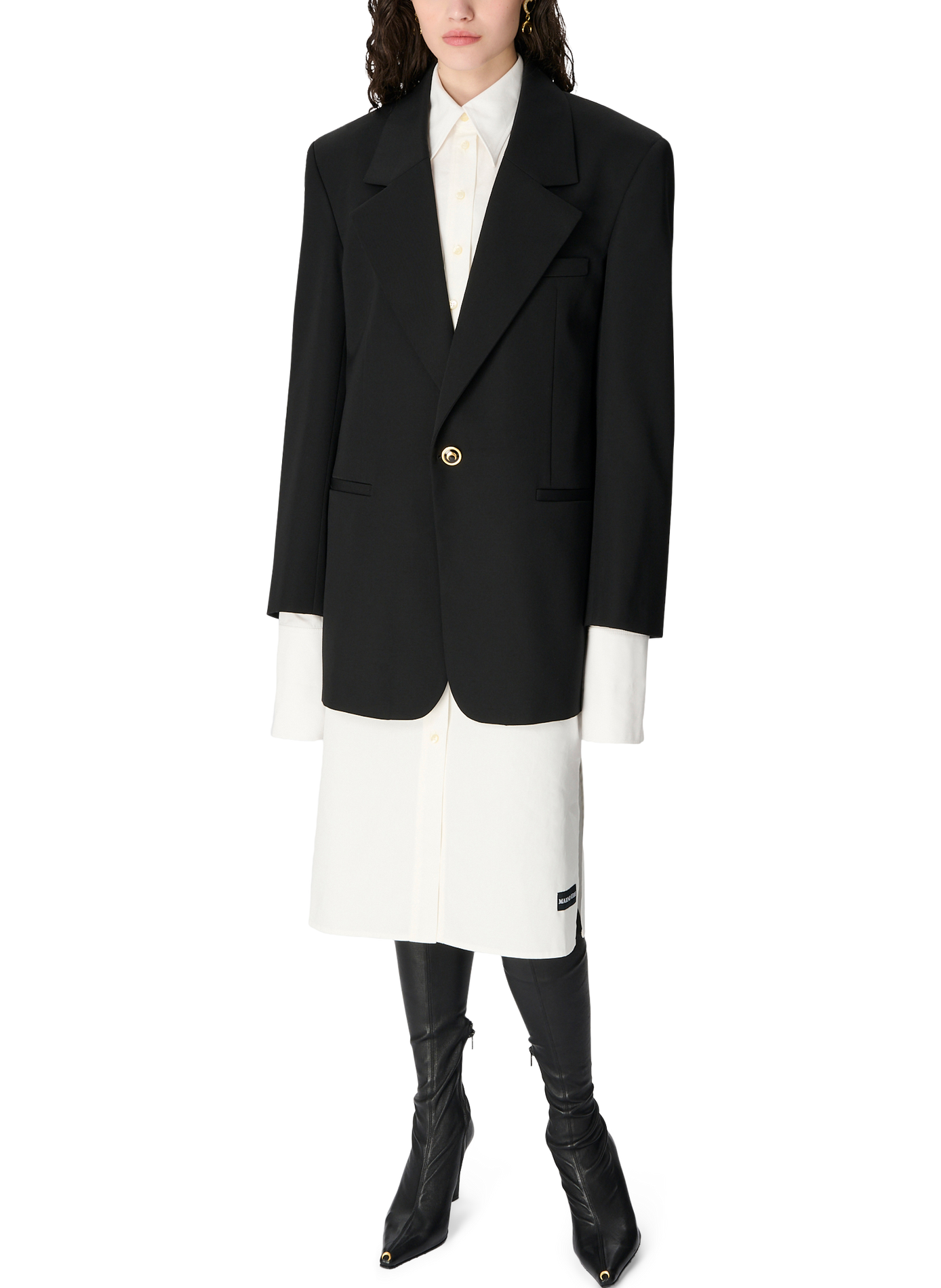 Virgin wool twill boxy blazer unisex MARINE SERRE Black