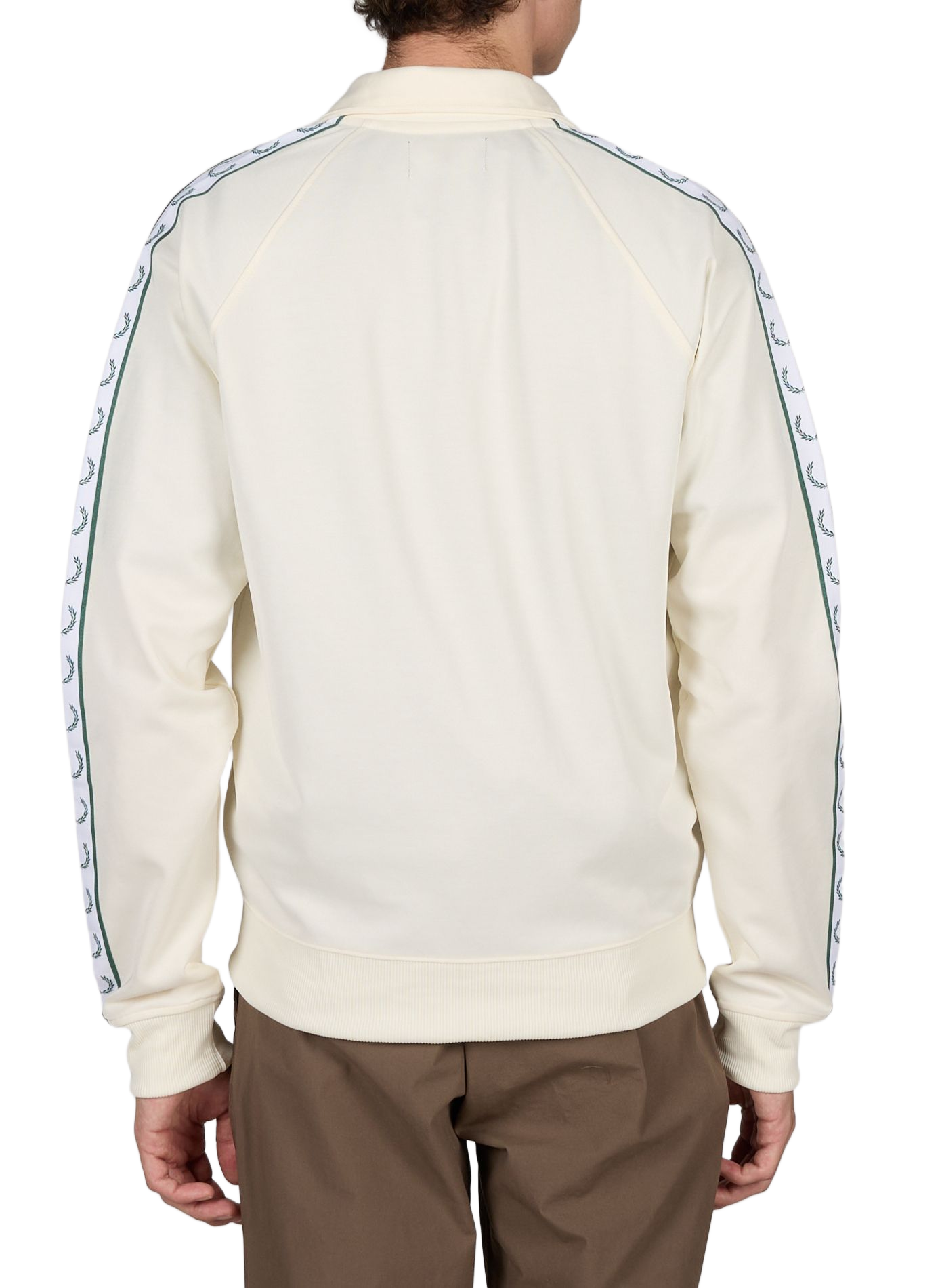 Track jacket with contrasting stripes on the sleeves FRED PERRY Beige