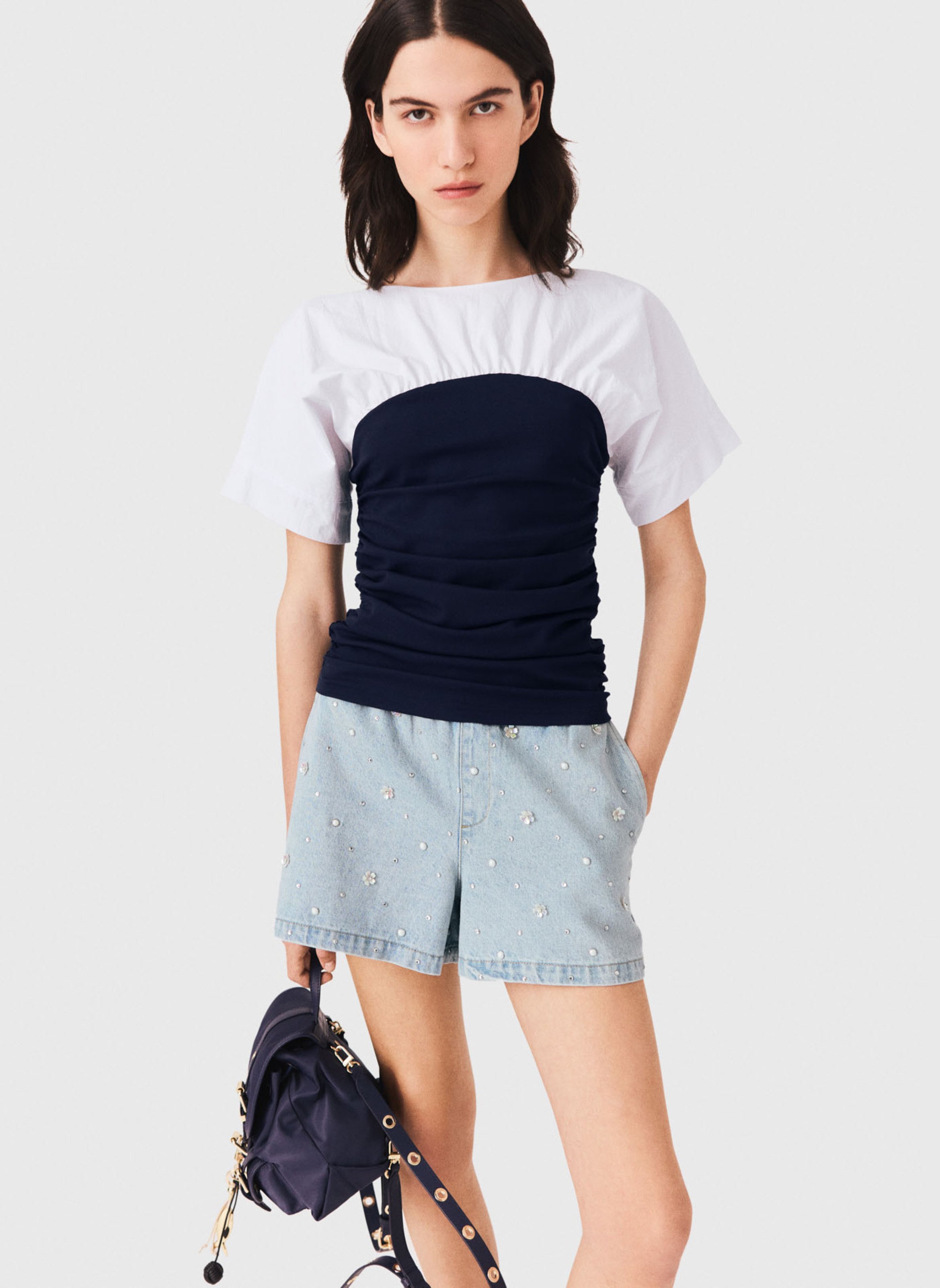 Top ajusté en coton MAJE Blanc