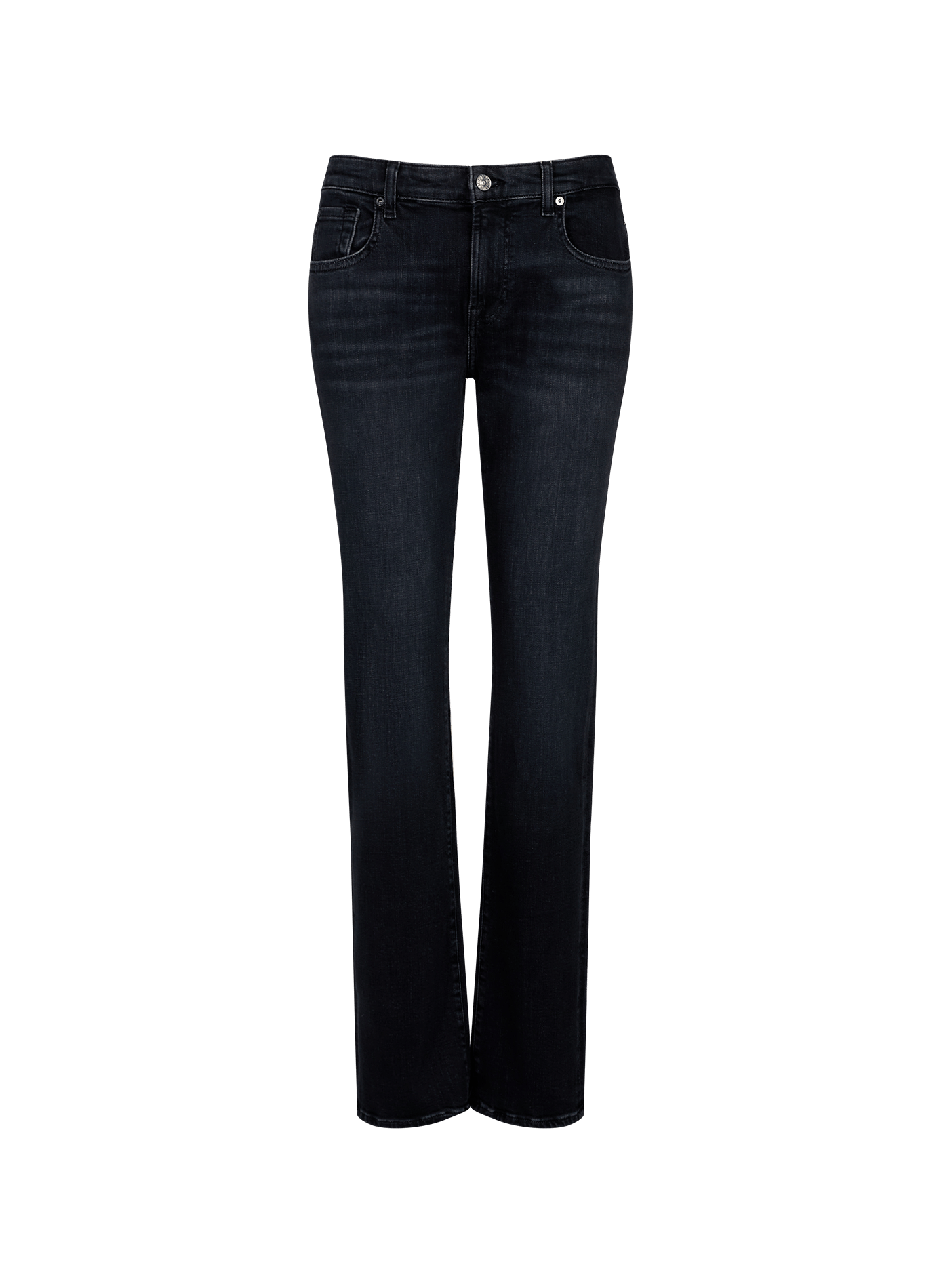 Faded straight-cut jeans 7 FOR ALL MANKIND Black