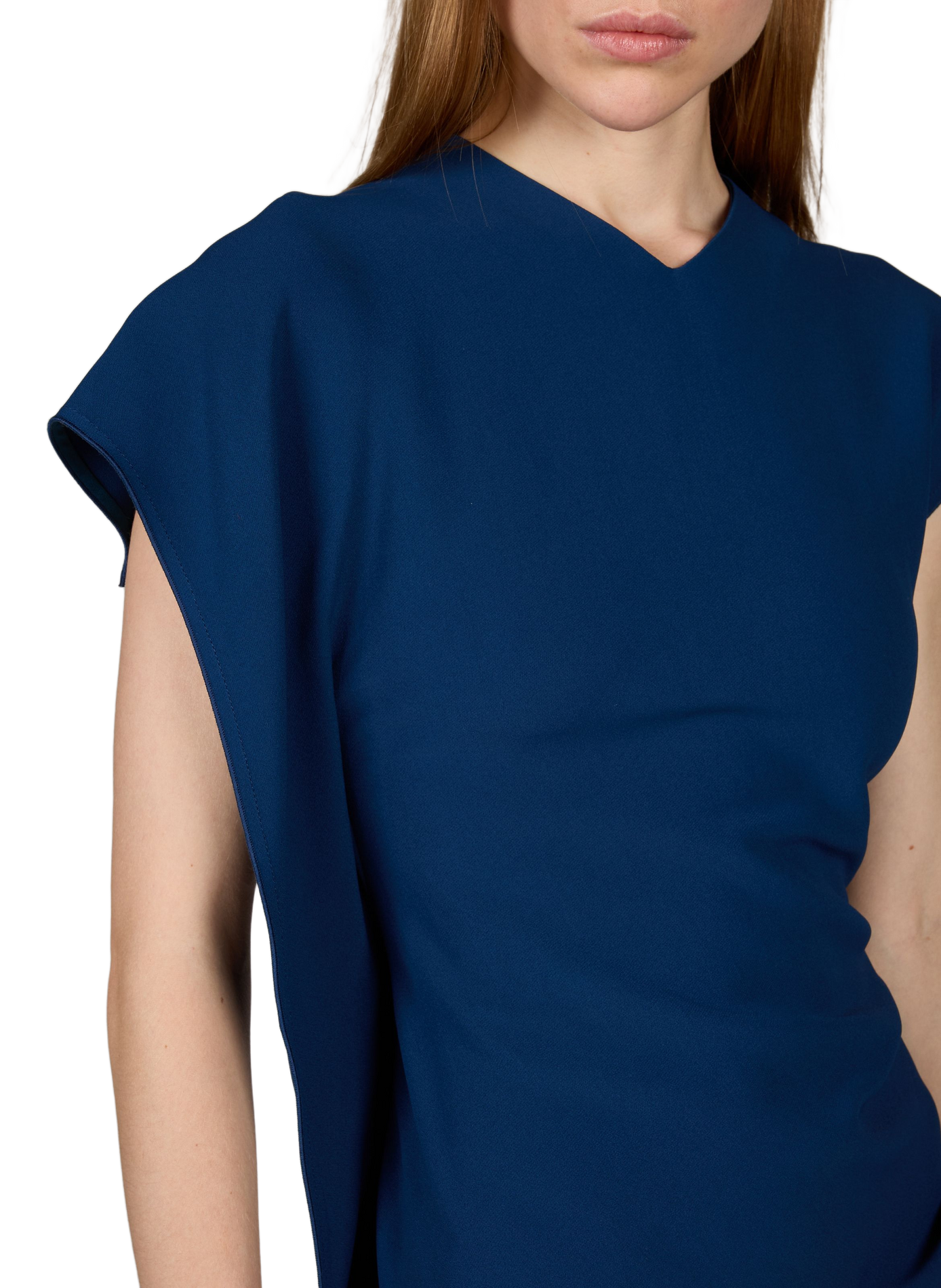Robe longue Victoria drapée VICTORIA BECKHAM Bleu
