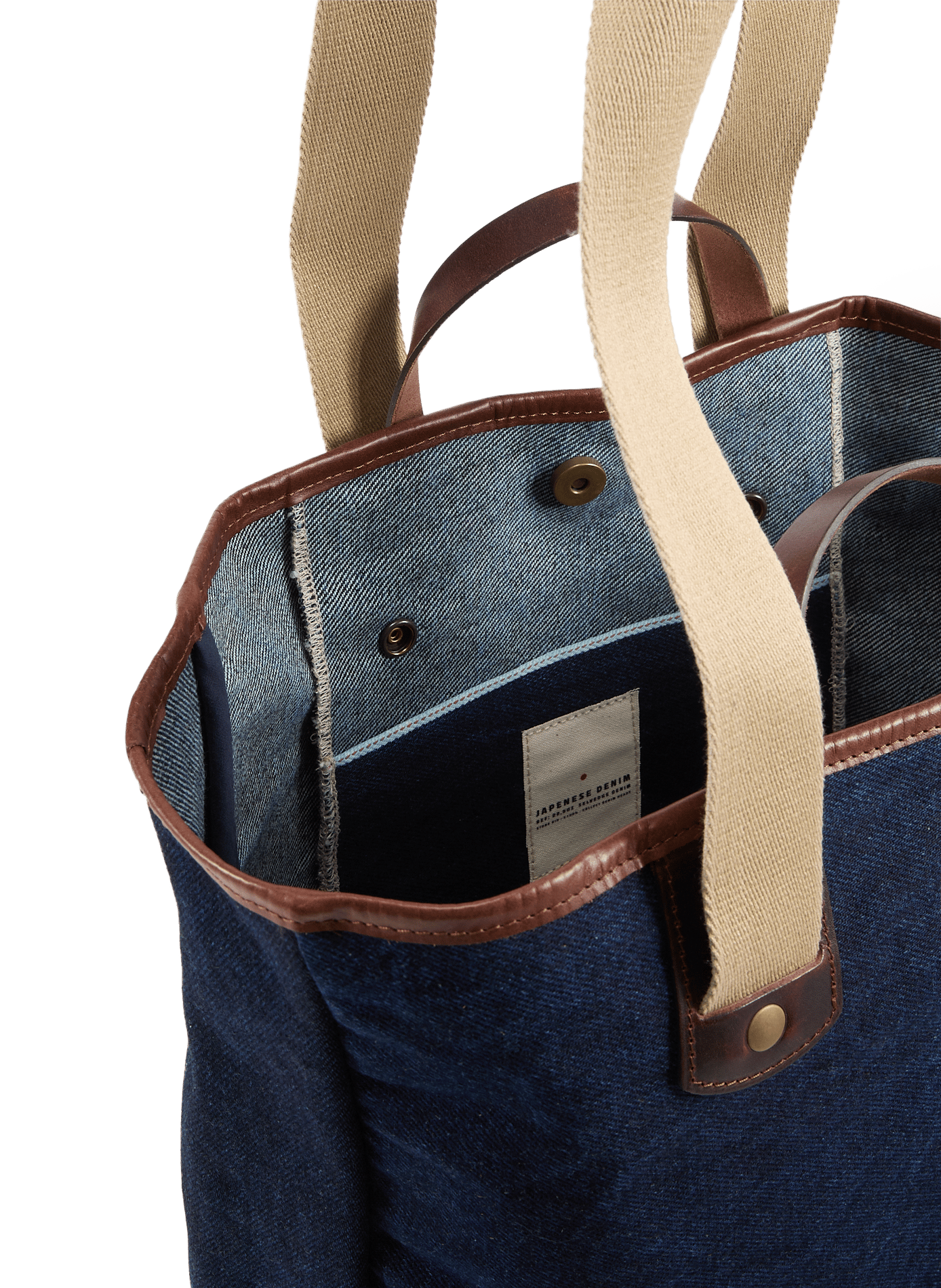 Shopper tas Meline in katoen en leer BLEU DE CHAUFFE Blauw