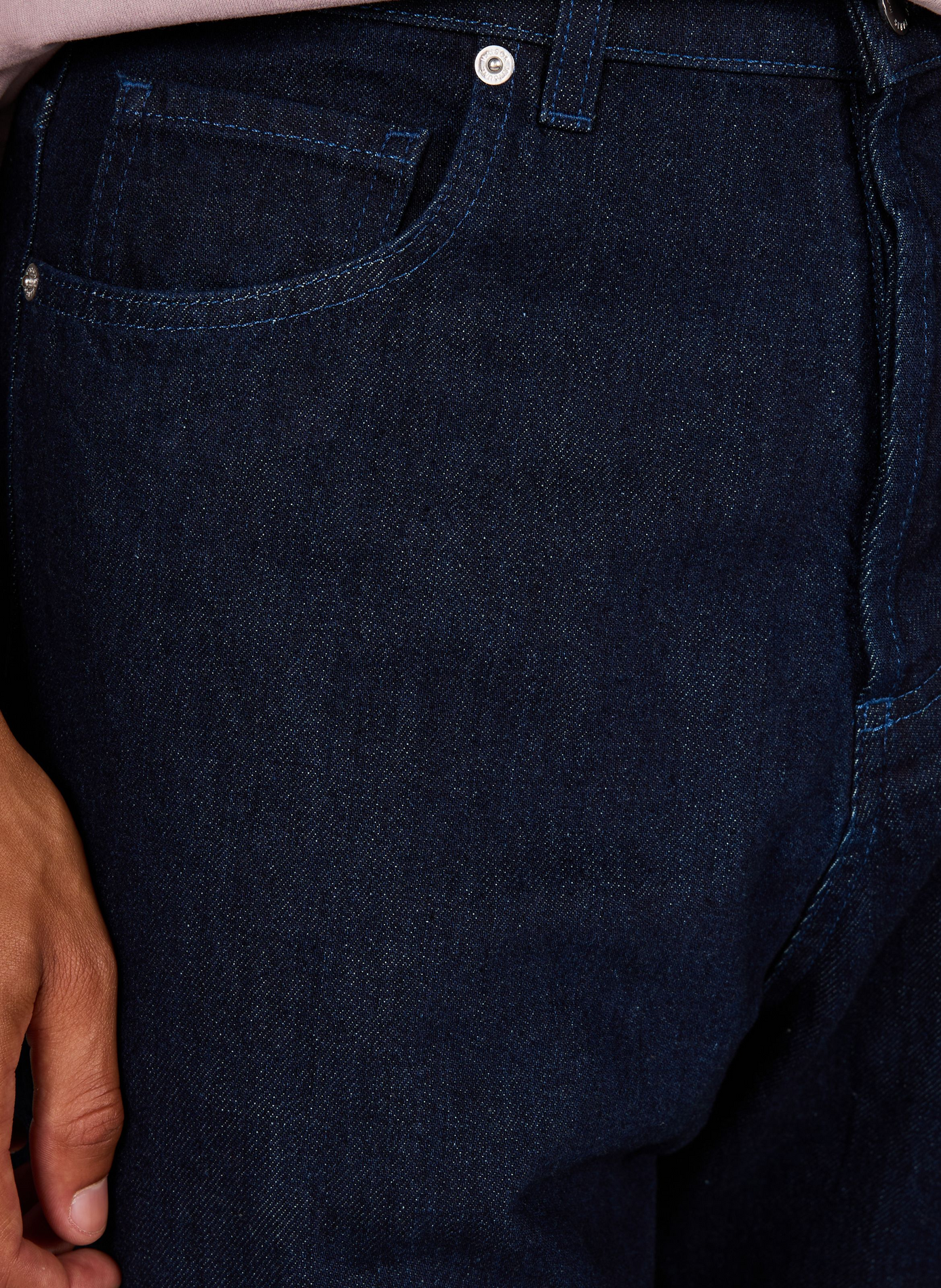 Jeans large brut en coton MAISON KITSUNÉ Bleu
