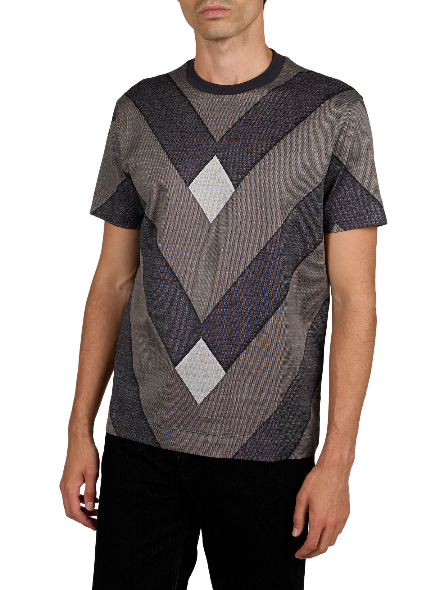 Kurzarm-Pullover mit Muster EMPORIO ARMANI Mehrfarbig