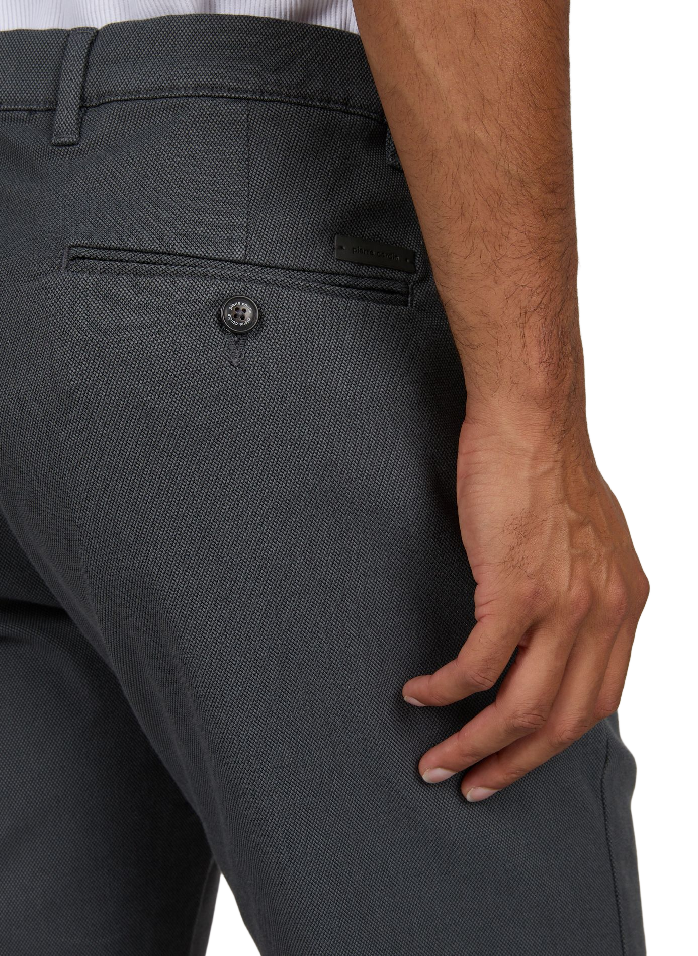 Tapered cotton blend trousers PIERRE CARDIN Grey