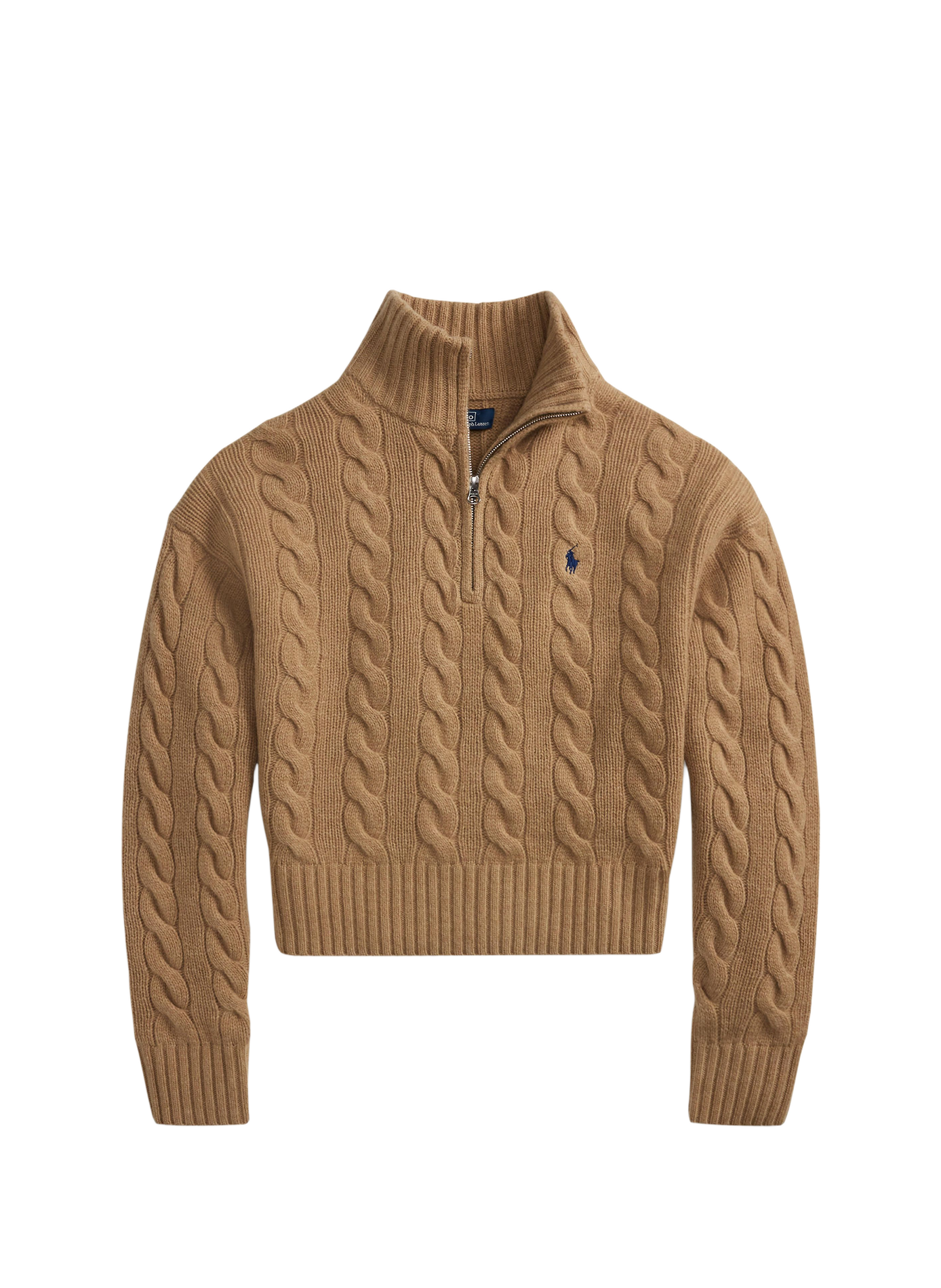 Wool and cashmere zip-neck sweater POLO RALPH LAUREN Beige