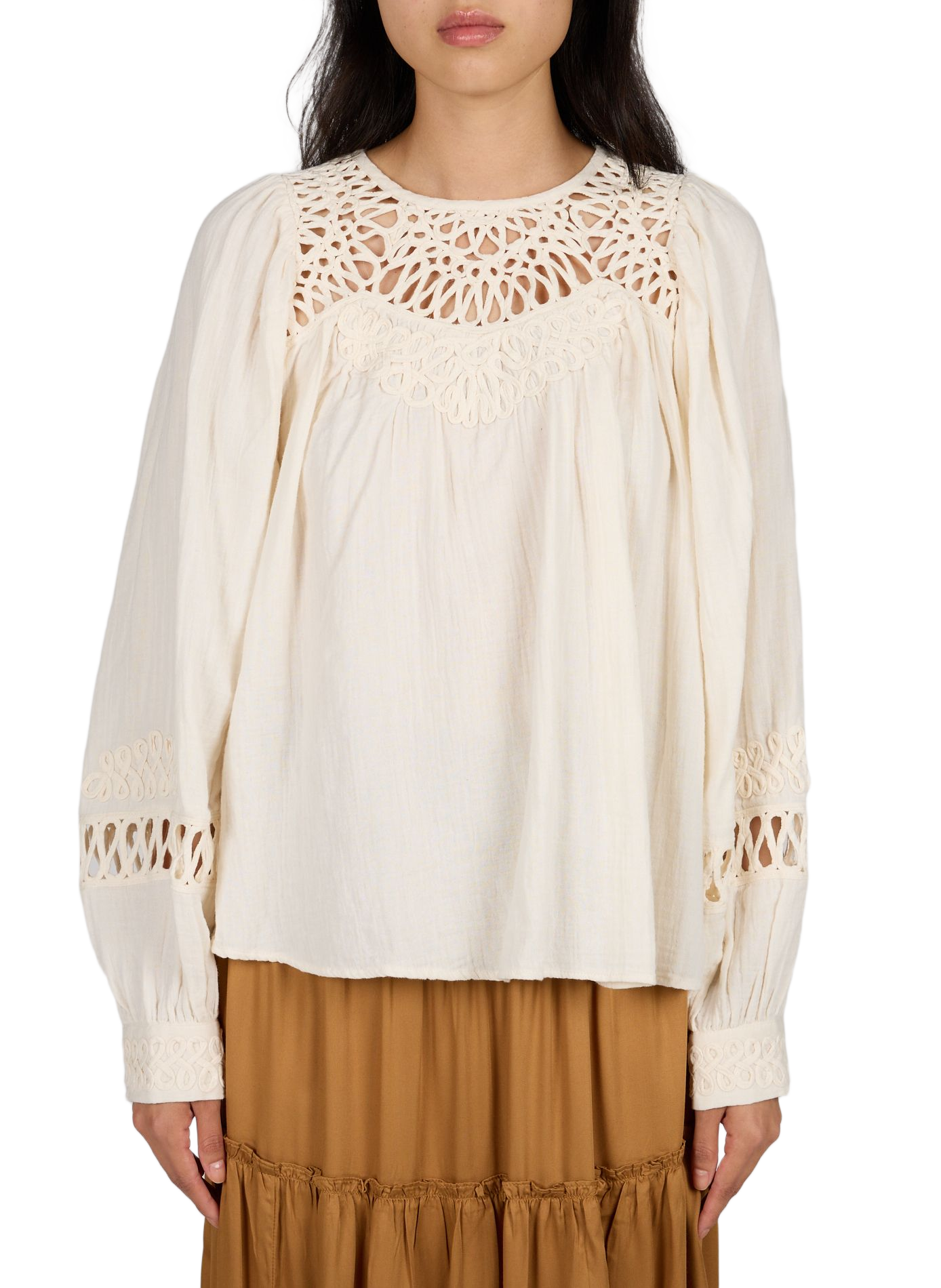 Langarmshirt einfarbig aus Baumwolle LOUISE MISHA Weiss