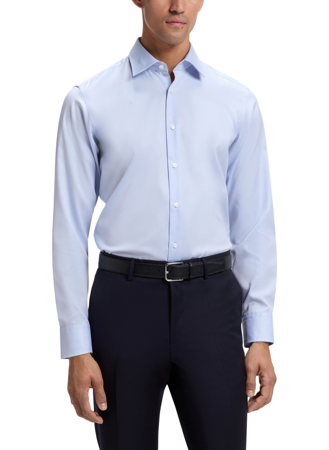 Straight cotton shirt | Blue BOSS Men