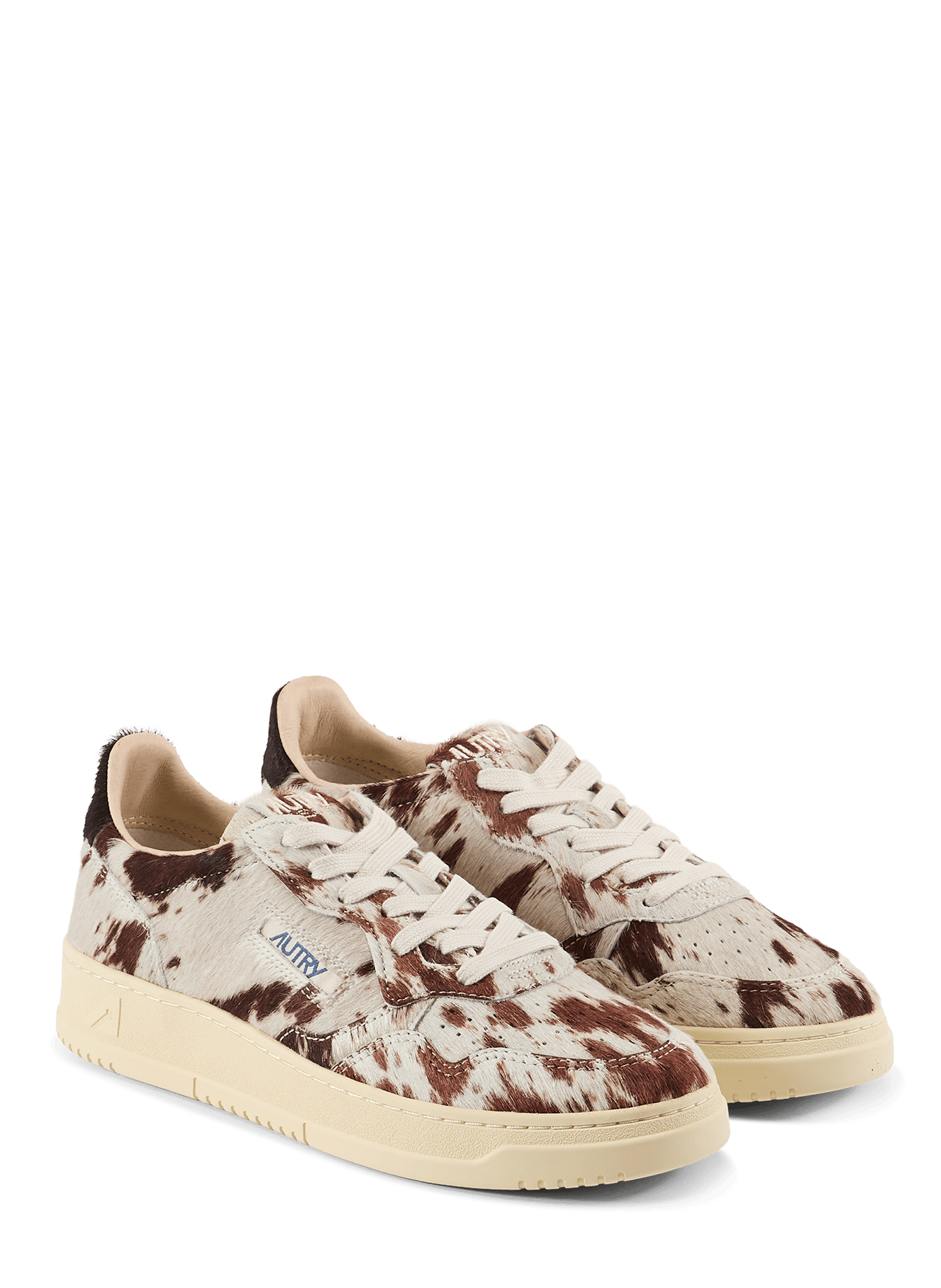 Low-top sneakers with cow print in leather AUTRY White