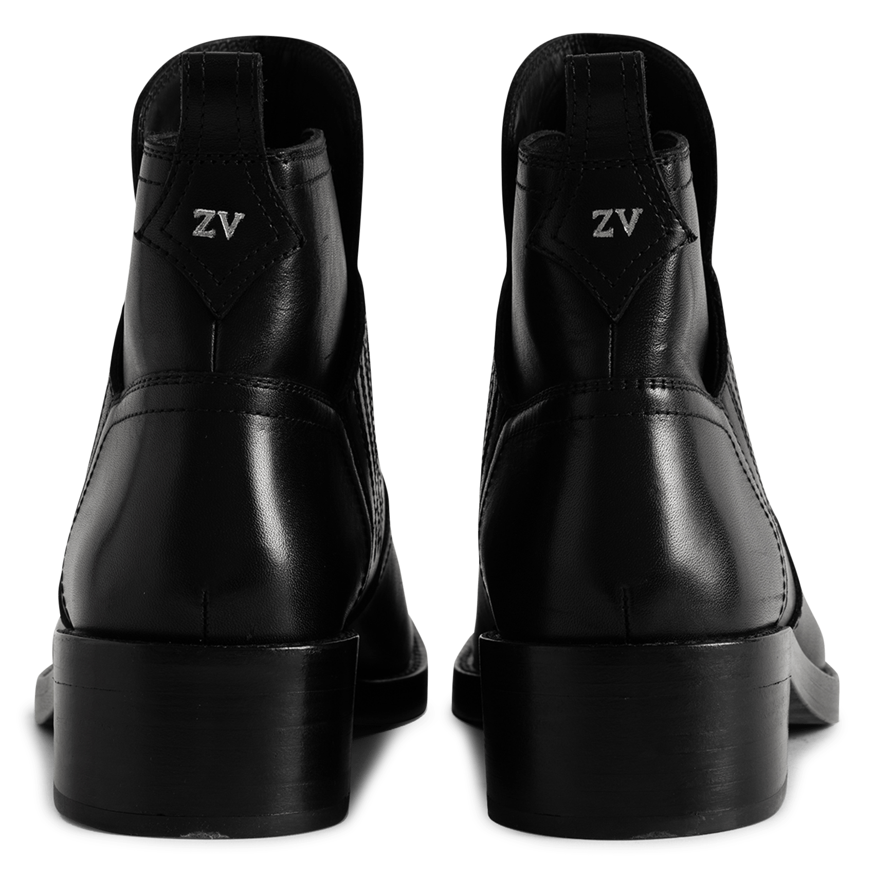Bottines élastiques unies en cuir igata ZADIG&VOLTAIRE Noir