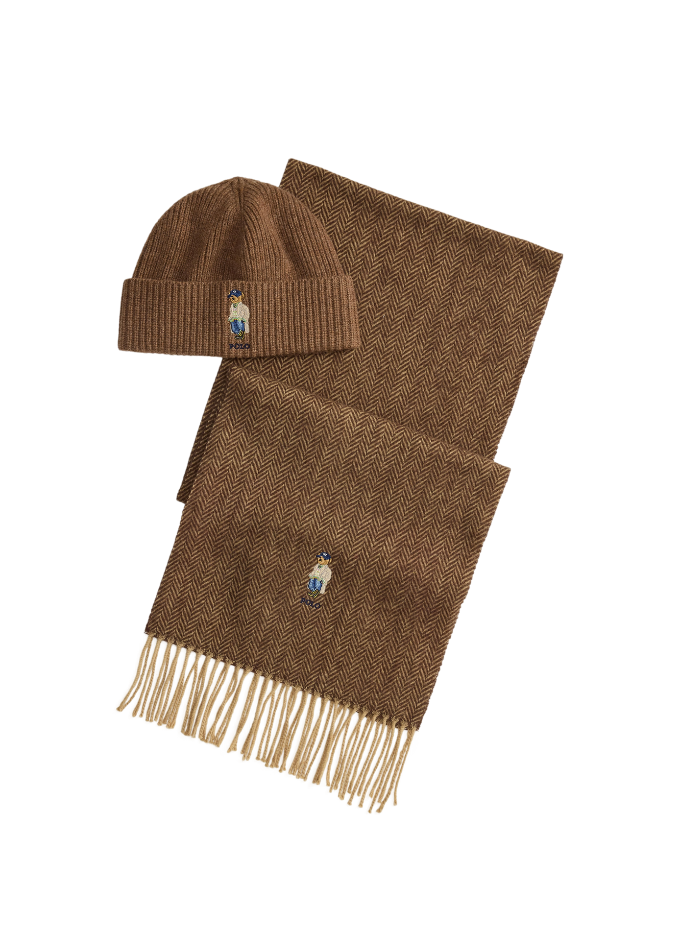 Coffret bonnet et écharpe en laine POLO RALPH LAUREN Beige