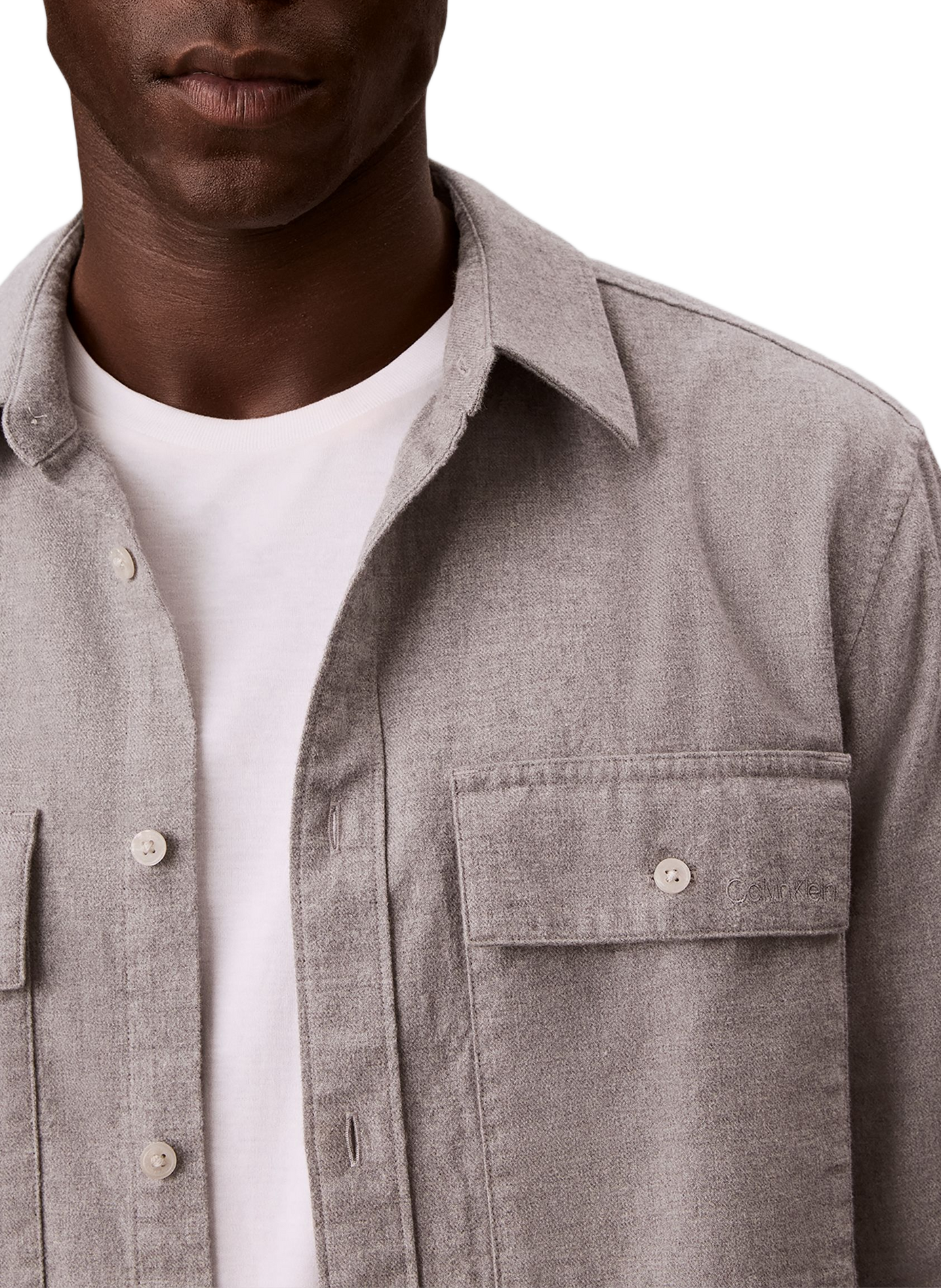 Surchemise droite en coton CALVIN KLEIN Grau