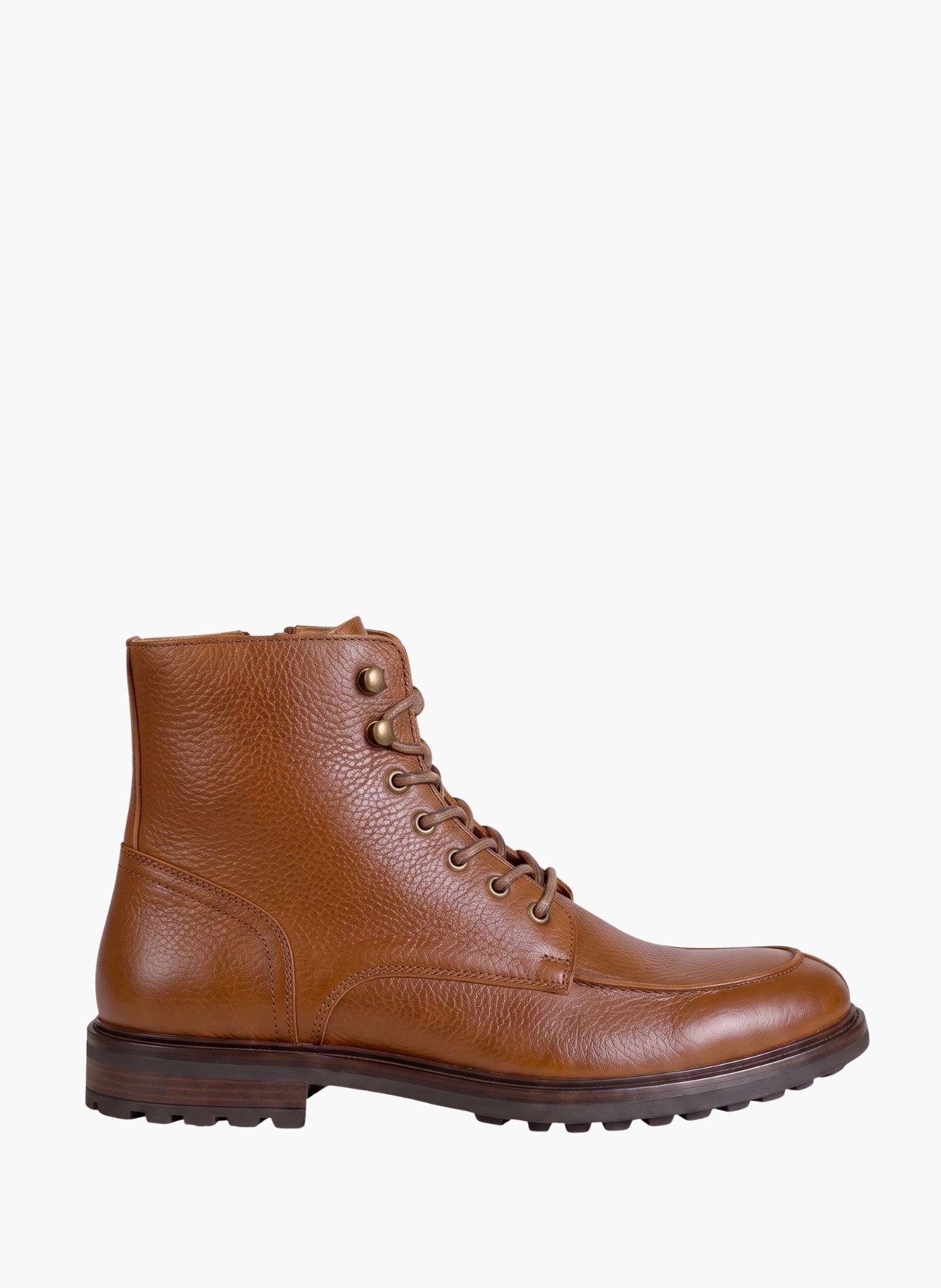 Léon plateauboots van generfd leer JULES & JENN Bruin