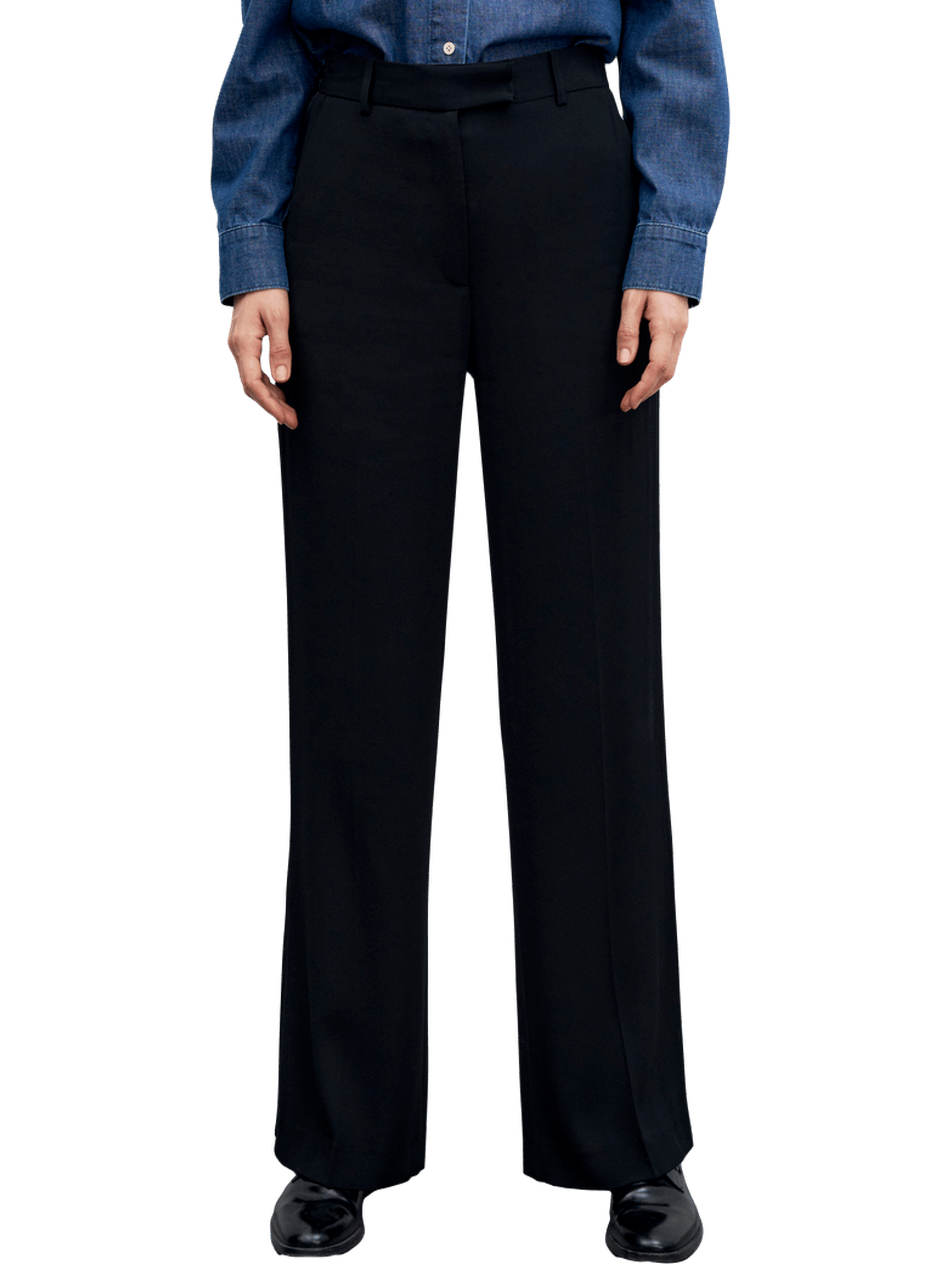 Pantalon fluide à bande de satin - mona GERARD DAREL Noir