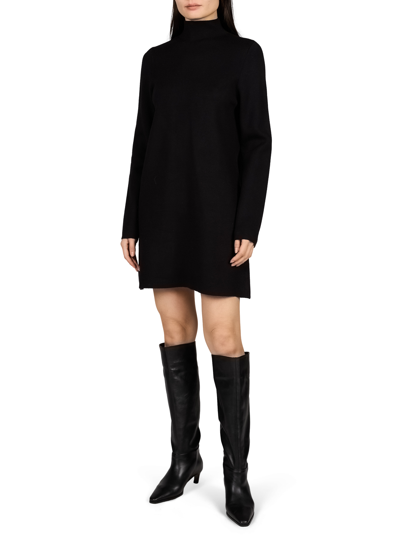 Straight high-neck sweater dress LAURE+MAX Black