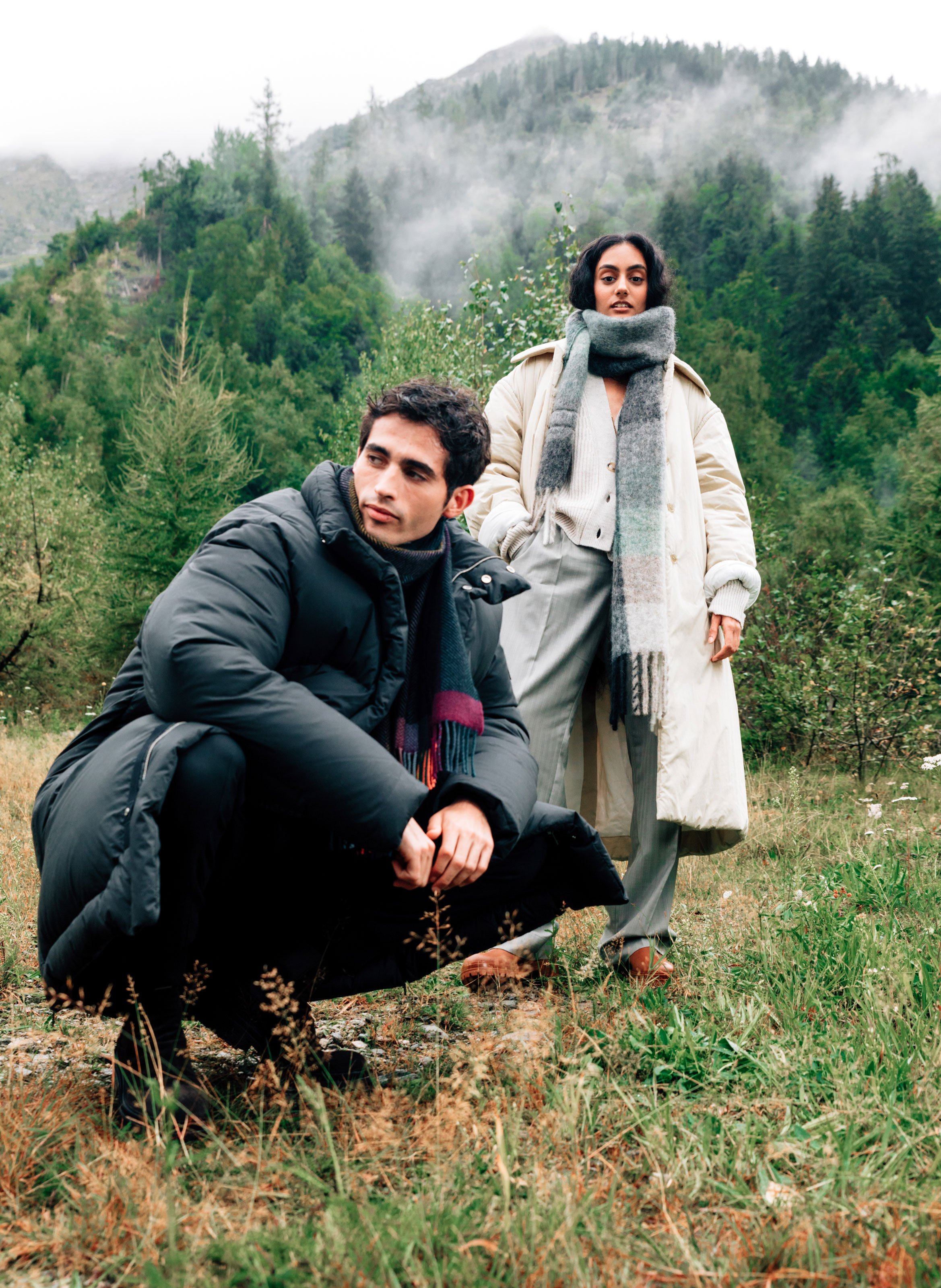 Large check scarf ACNE STUDIOS Green