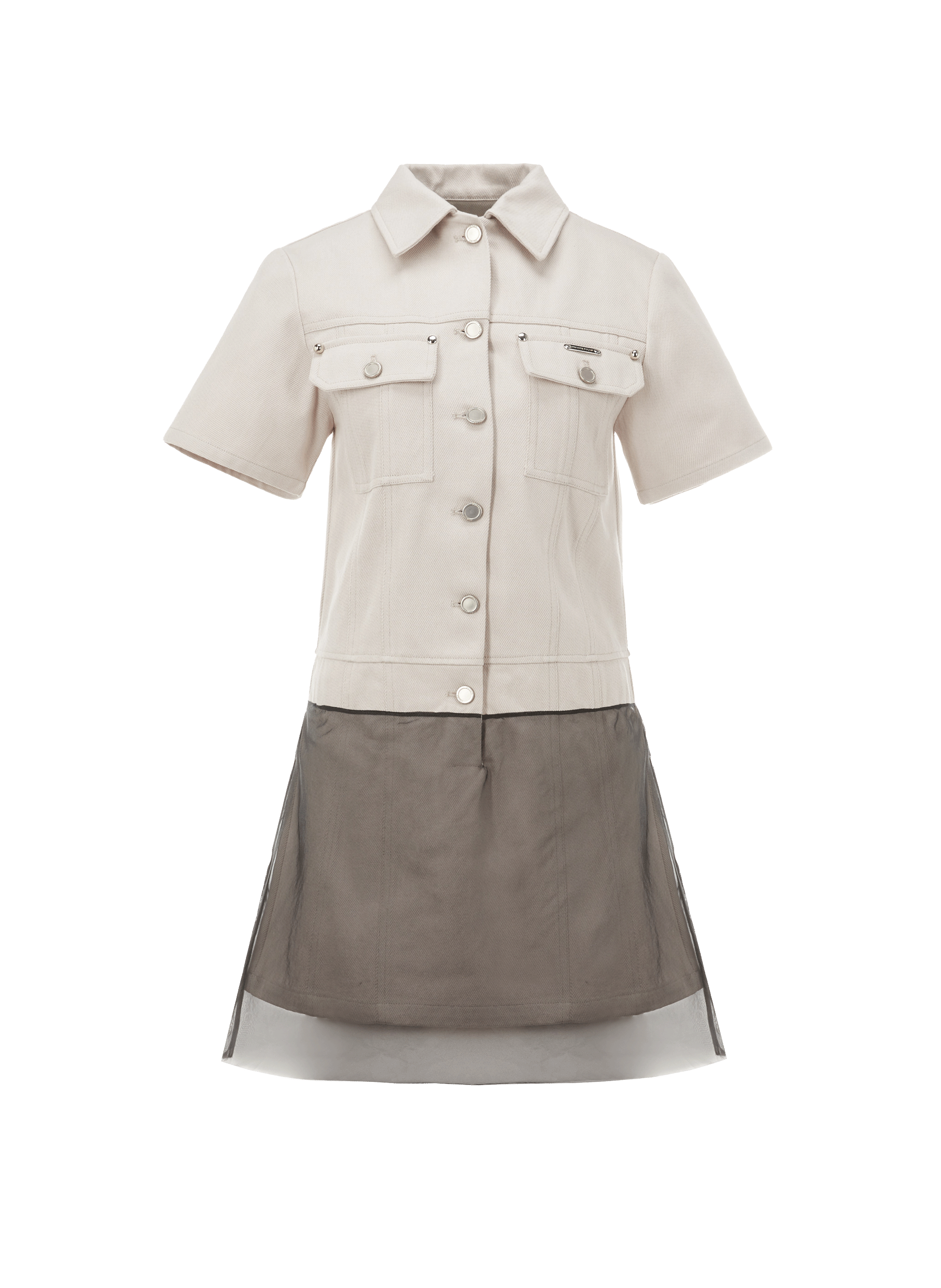 PRIVATE POLICY Robe en coton denim Gris