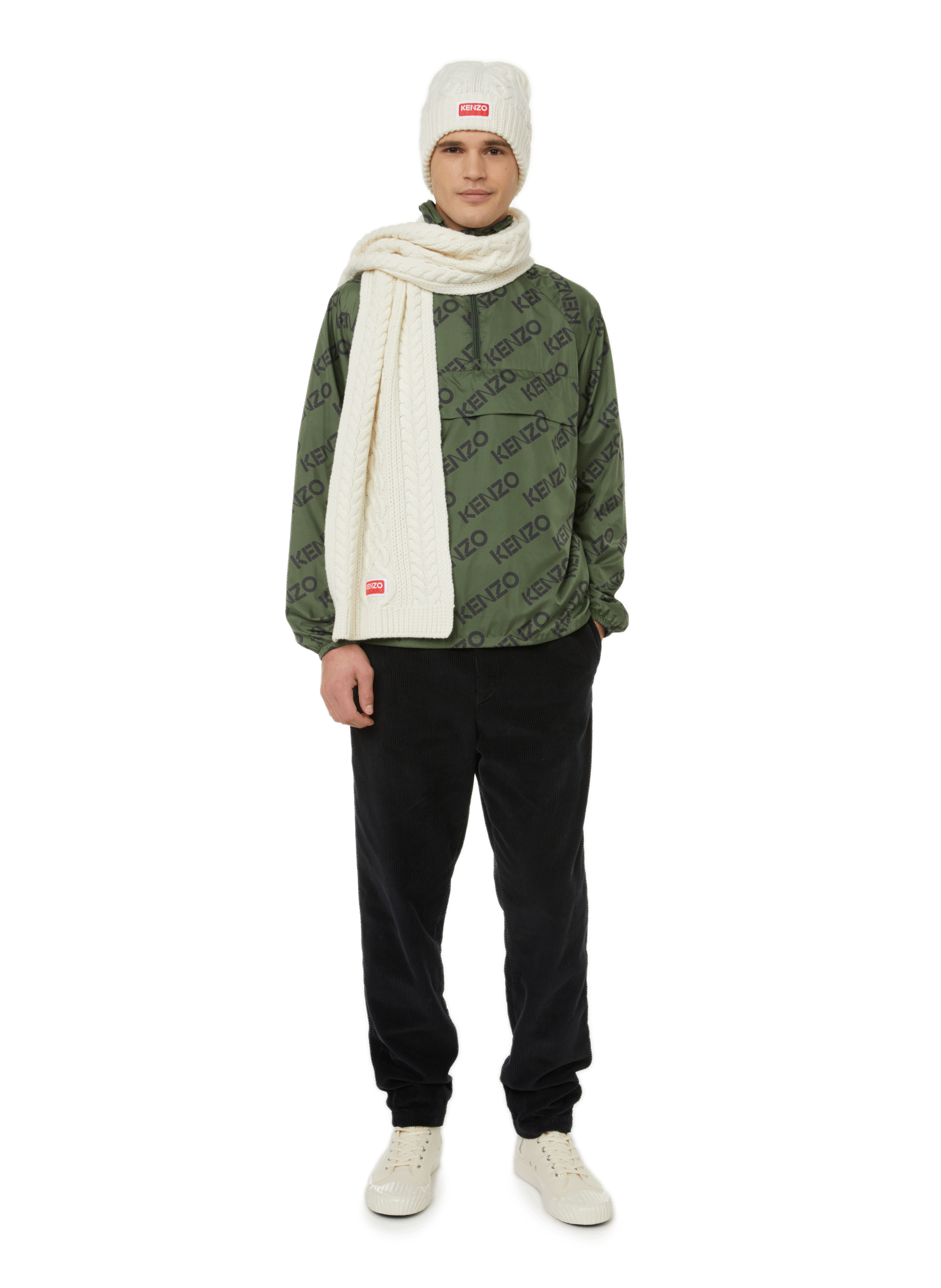 Hooded windbreaker KENZO Green