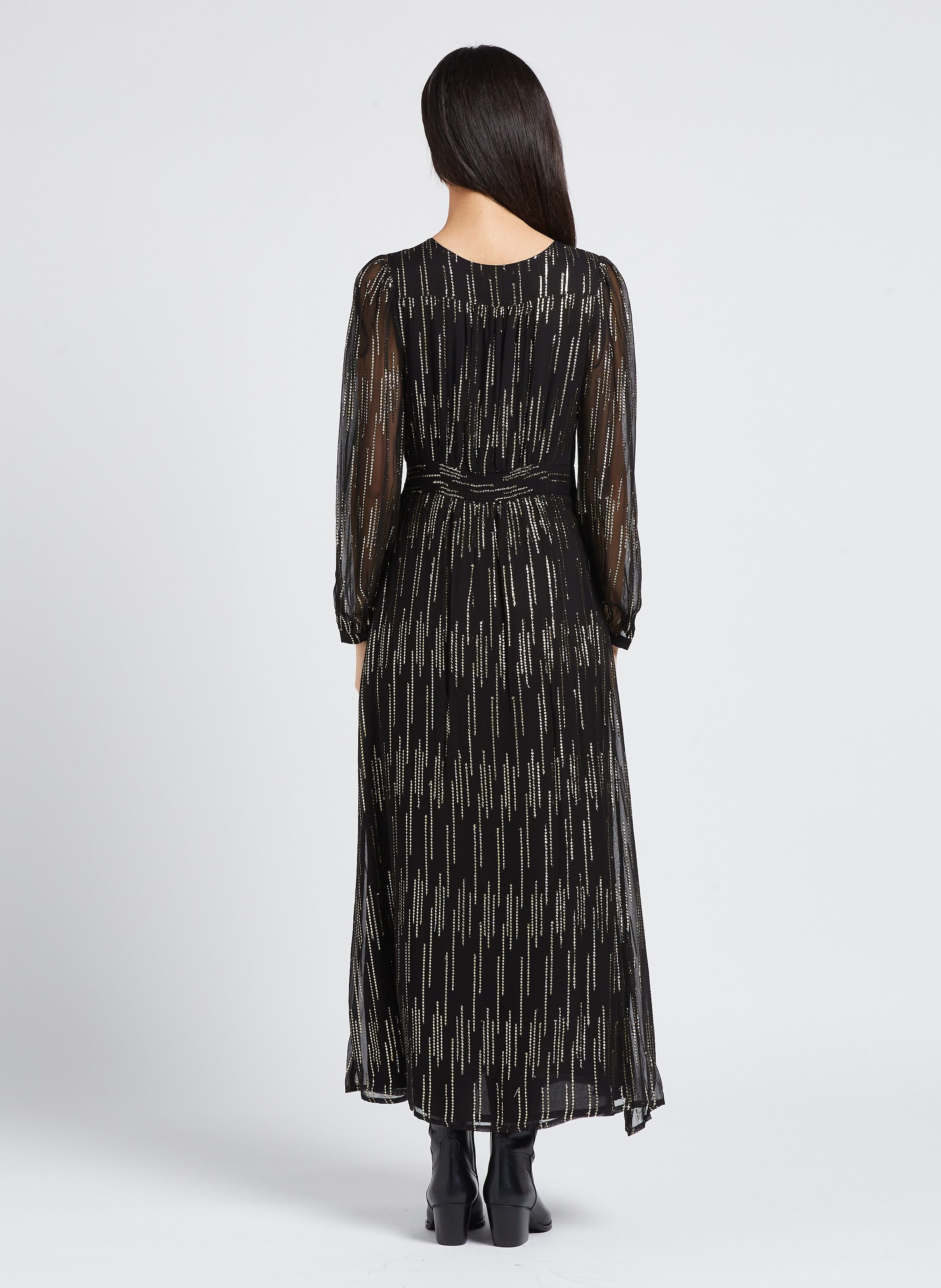 Bottines surpiquées à talon en cuir djamena JONAK Noir