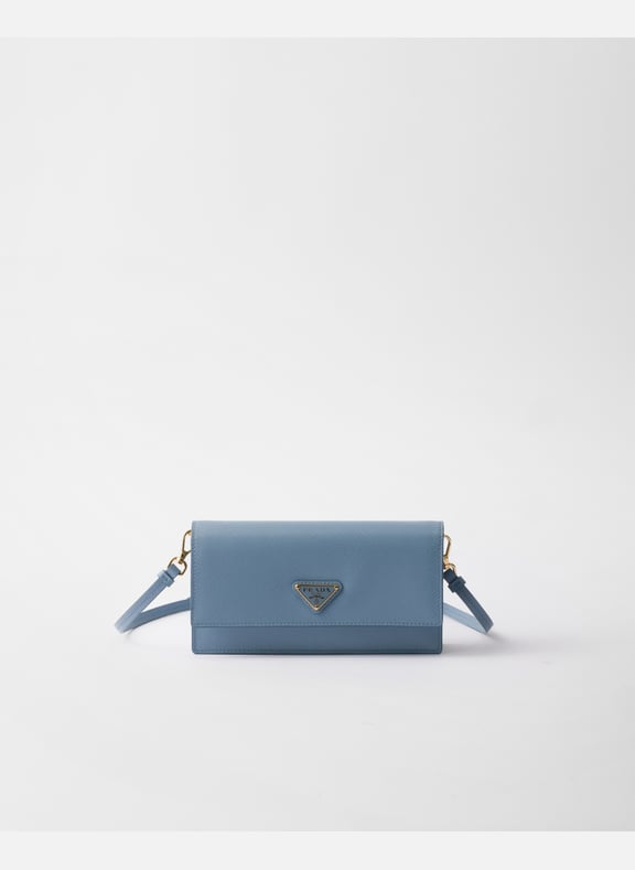 Mini sac en cuir saffiano Bleu by PRADA PRADA Mini sac en cuir saffiano Bleu