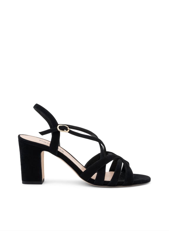 Sandales lama en chevre velours Noir by PARALLELE PARALLELE Sandales lama en chevre velours Noir