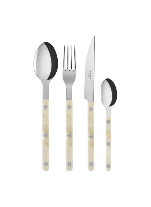 Set de 4 couverts de table, bistrot corne Beige by SABRE PARIS SABRE PARIS Set de 4 couverts de table, bistrot corne Beige