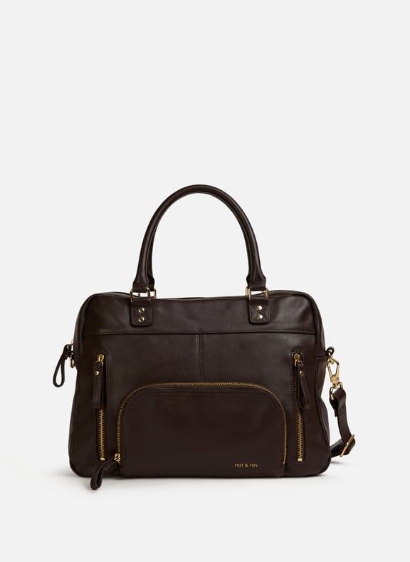 Leather laptop bag Brown by NAT & NIN NAT & NIN Leather laptop bag Brown