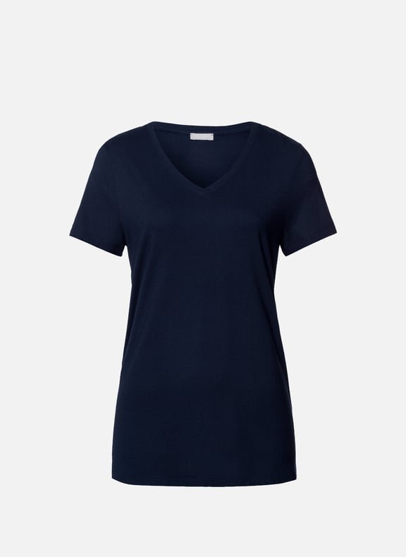 T-shirt décontracté à col en V Bleu by HANRO HANRO T-shirt décontracté à col en V Bleu