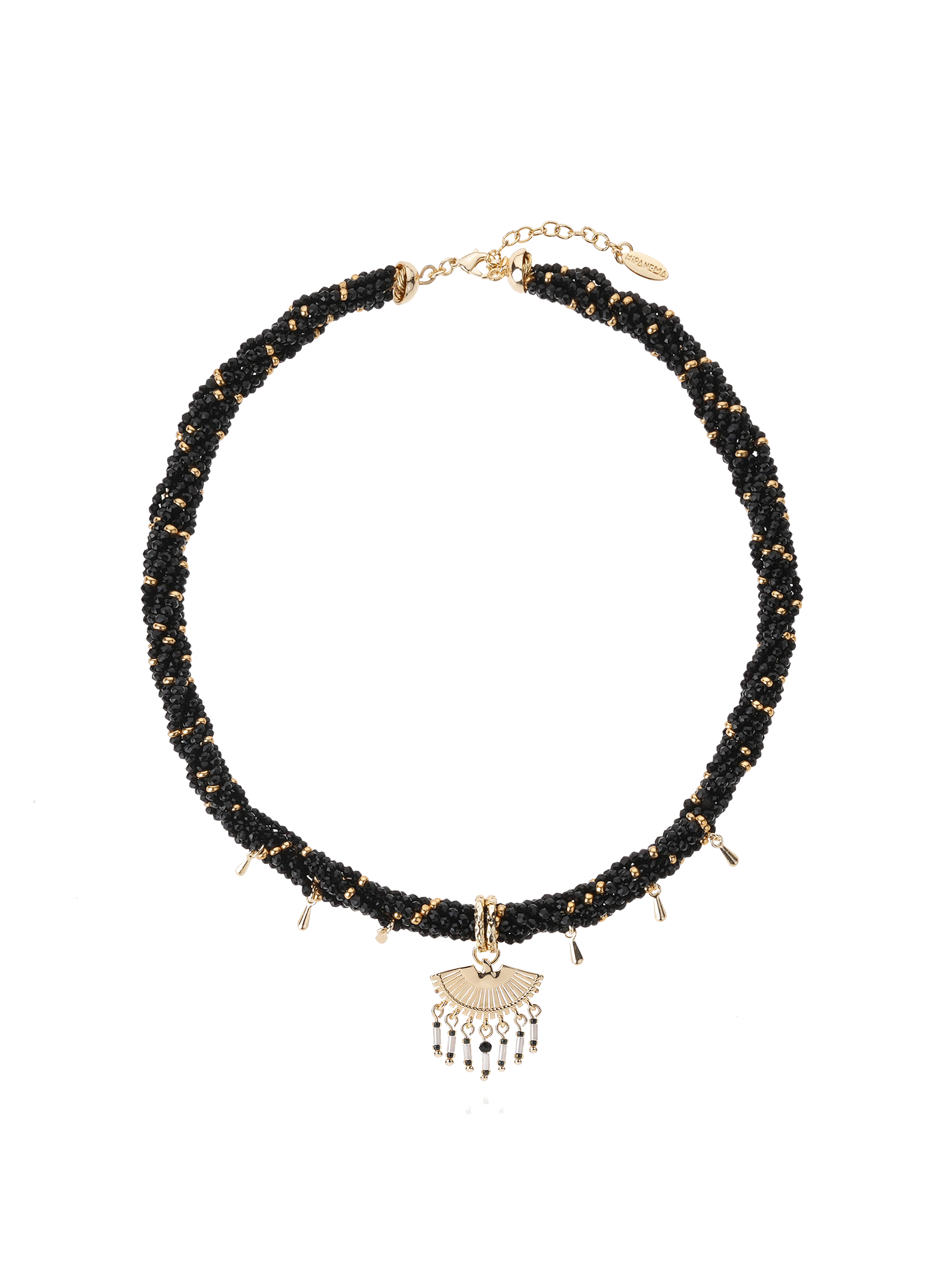 Collier de perles avec pampilles et pendentif bilkis HIPANEMA Noir