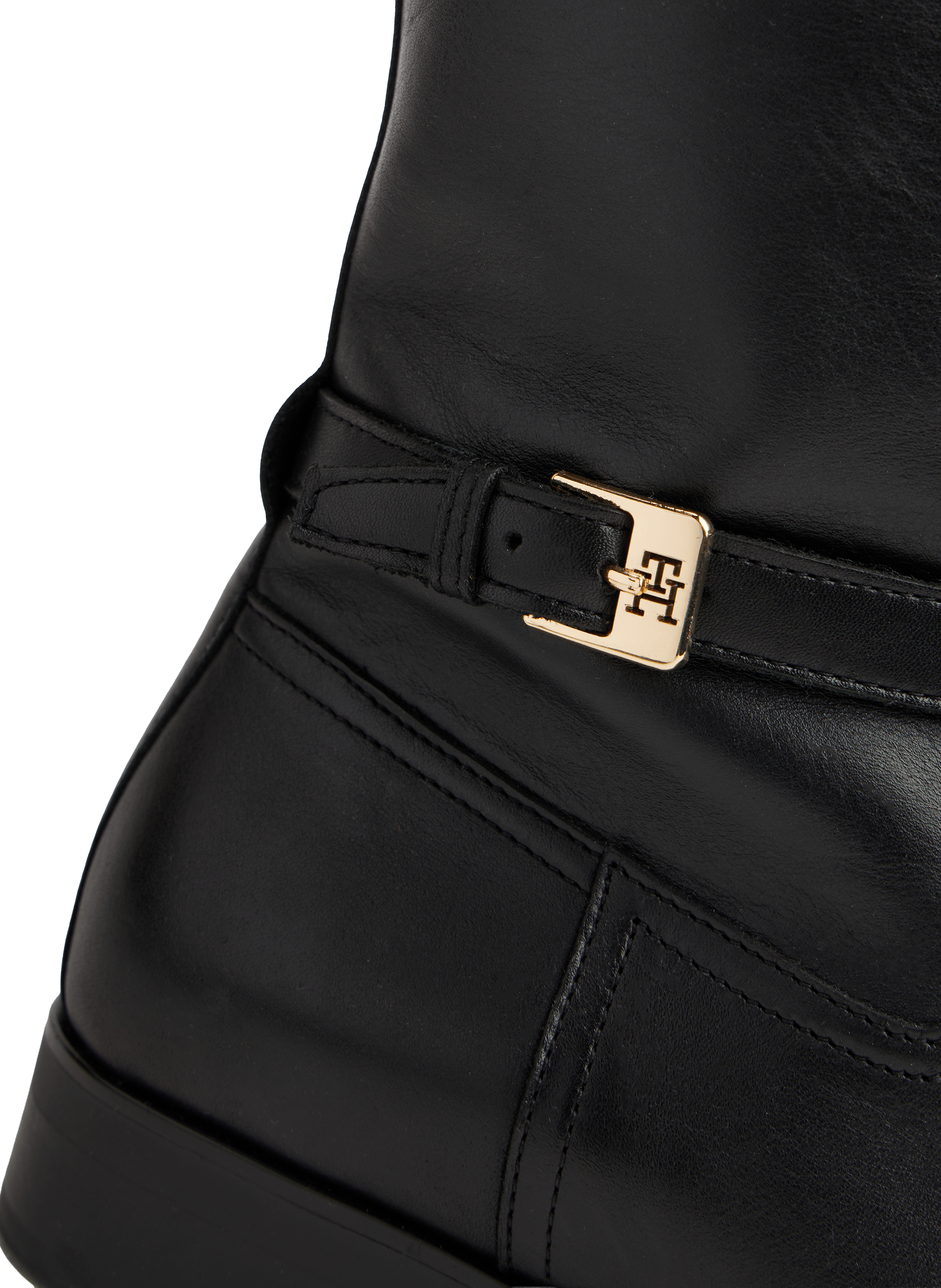 Bottes zippées en cuir TOMMY HILFIGER Noir