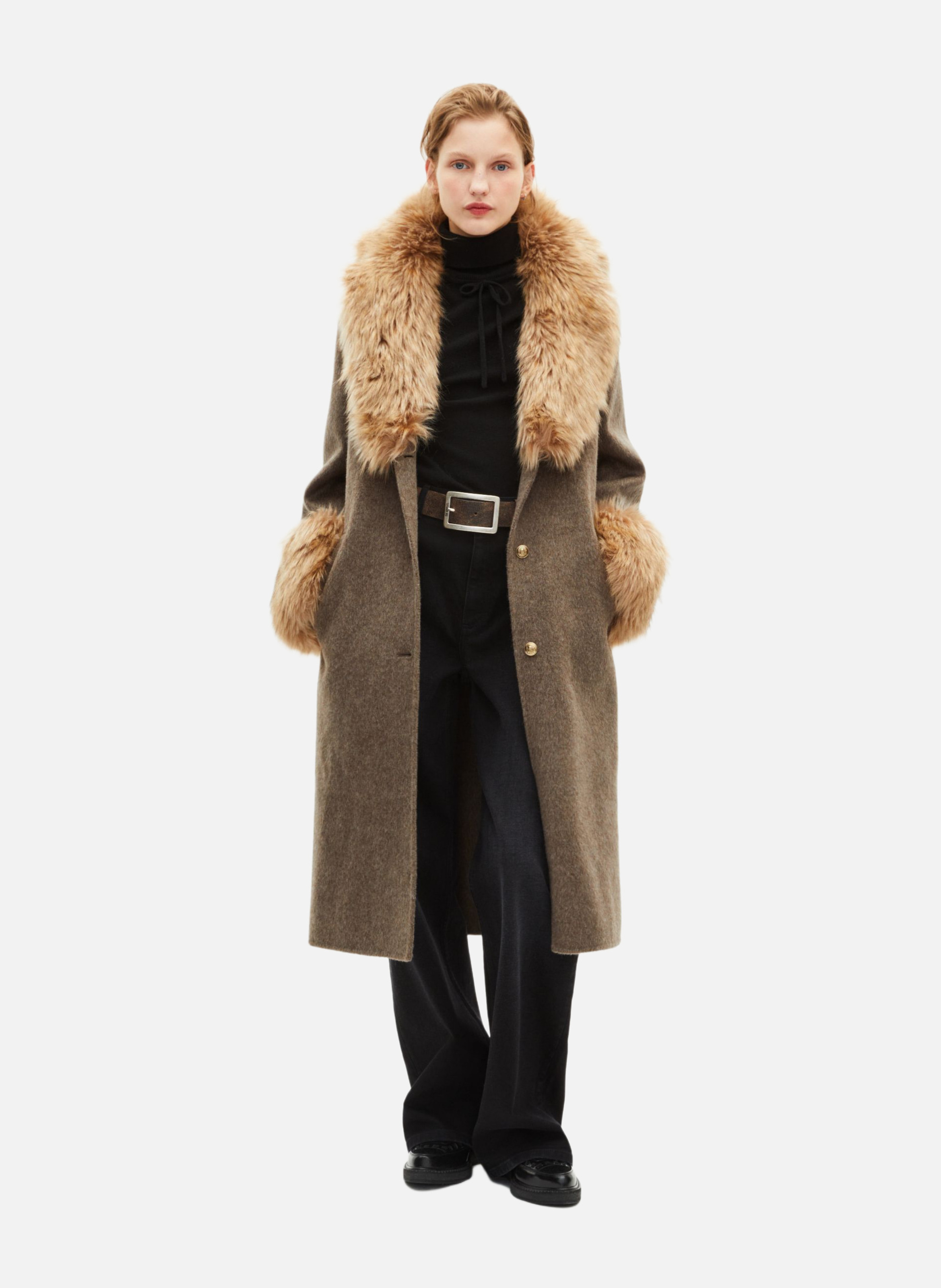Manteau long double face THE KOOPLES Marron