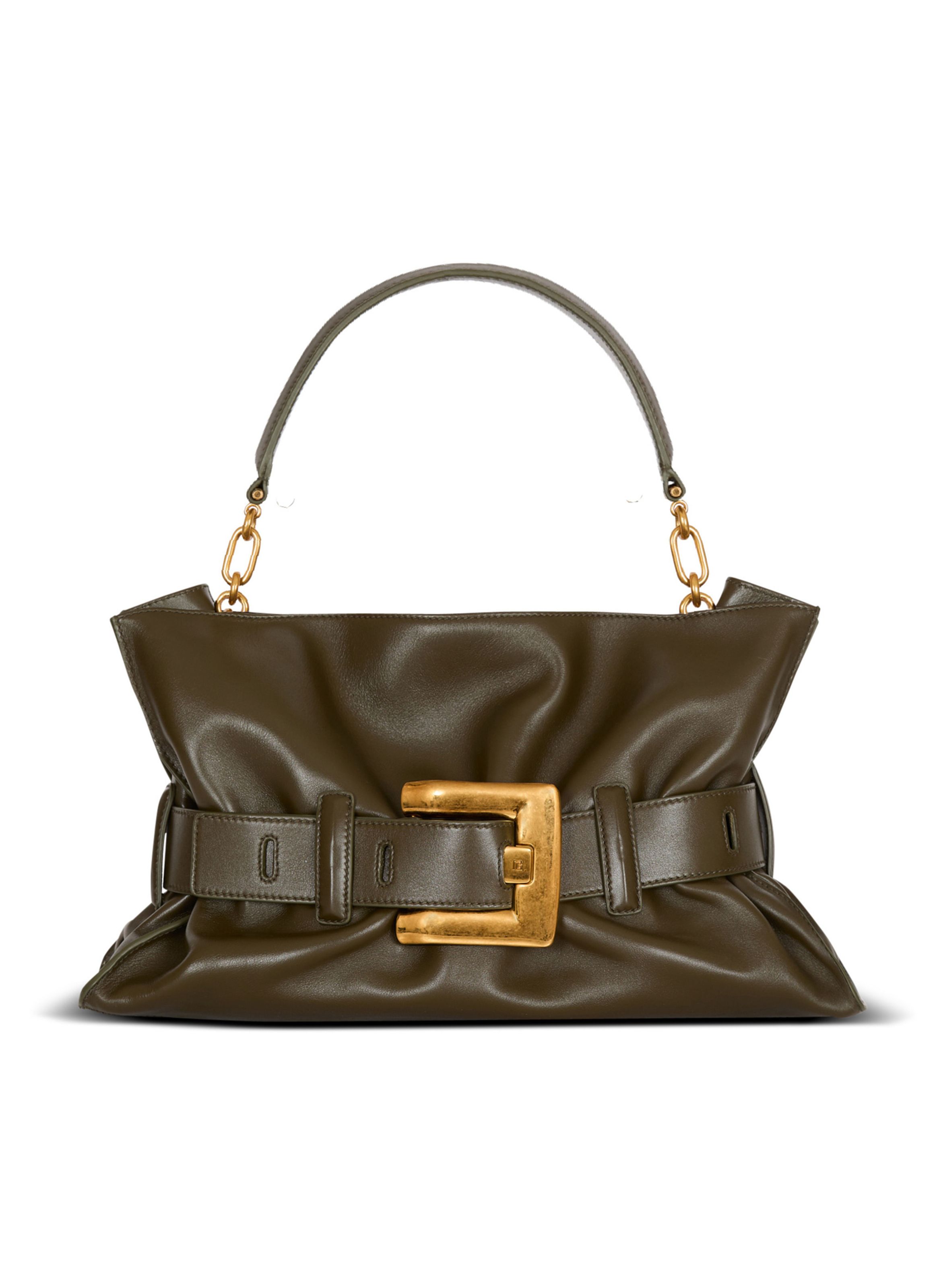 Sac anthem medium en cuir de veau BALMAIN Vert