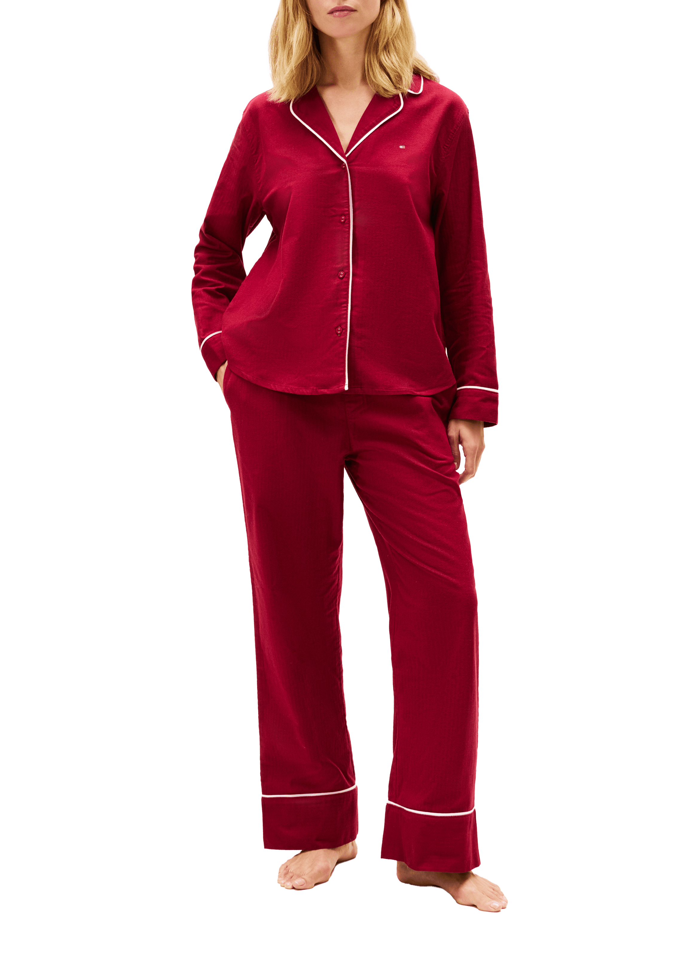 Bas de pyjama en coton TOMMY HILFIGER Rouge