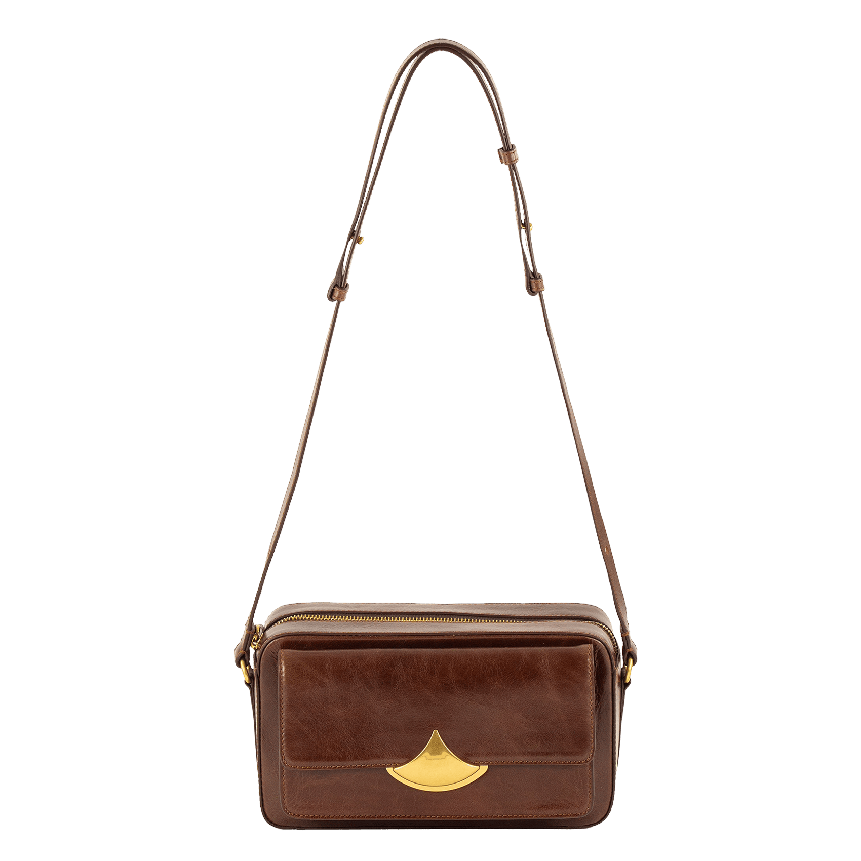 Sac caméra zippé en cuir divicam SESSUN Marron