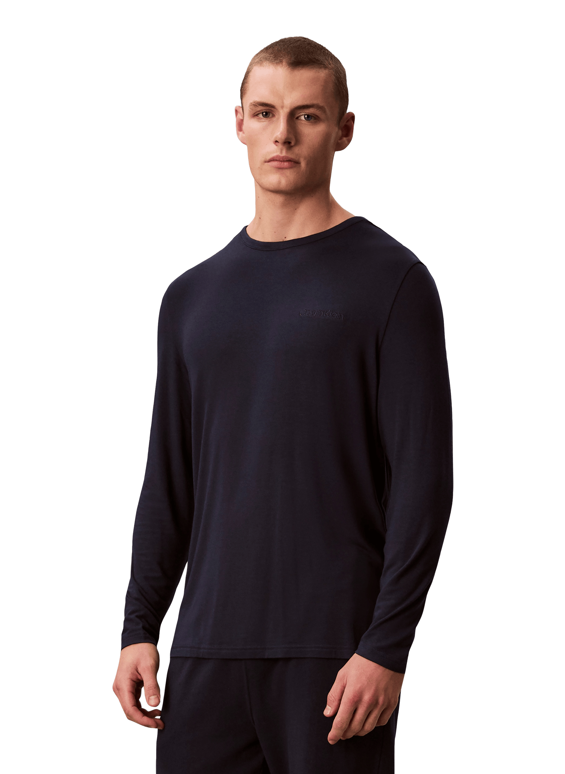 Straight sweatshirt in blended cotton CALVIN KLEIN Blue