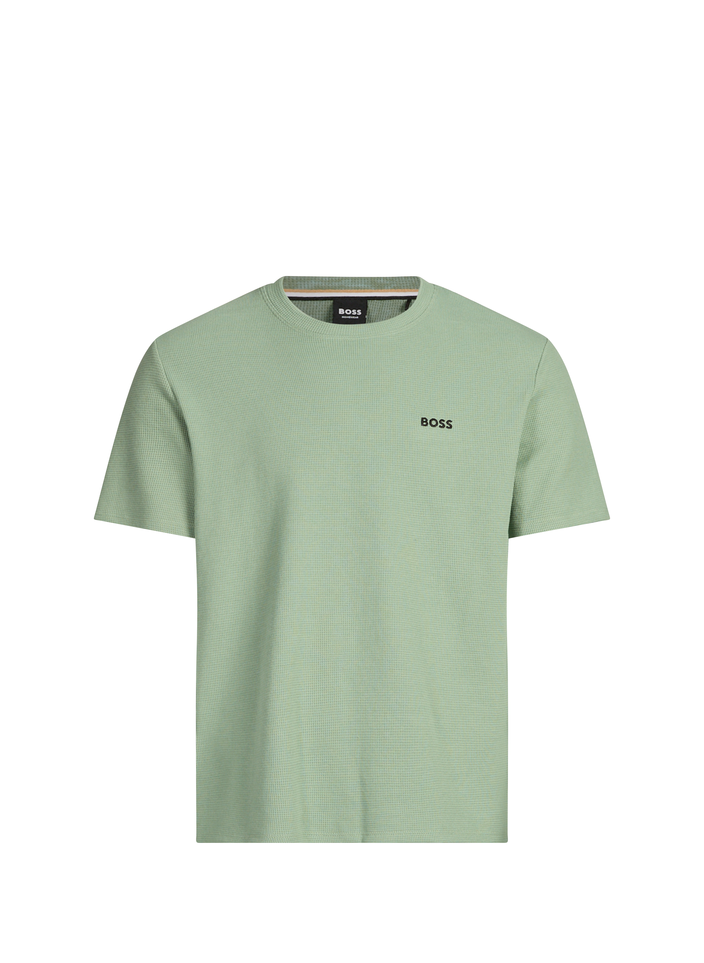 Round neck t-shirt in blended piqué cotton BOSS Green