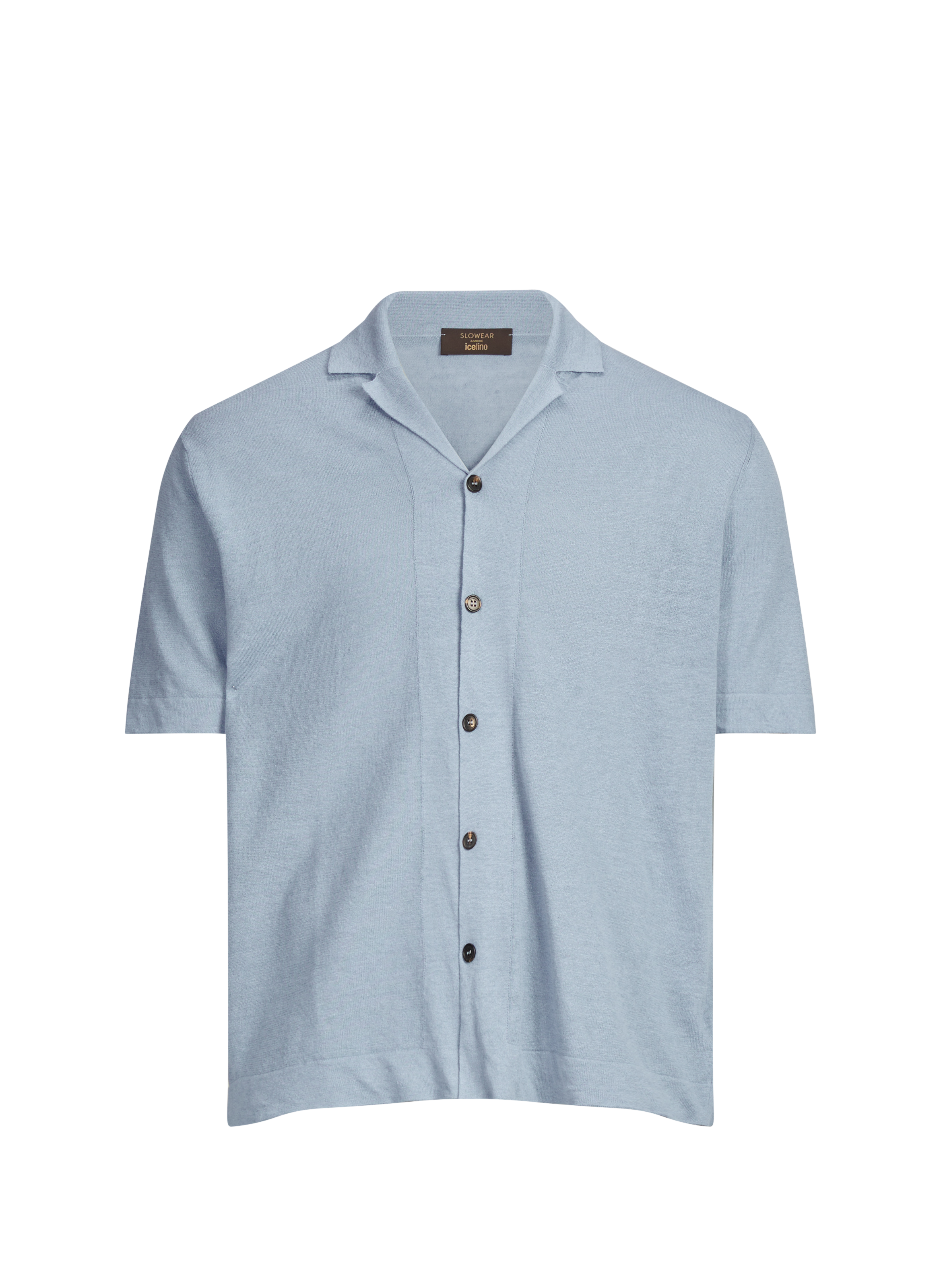 Short-sleeved shirt in linen and cotton  Celeste