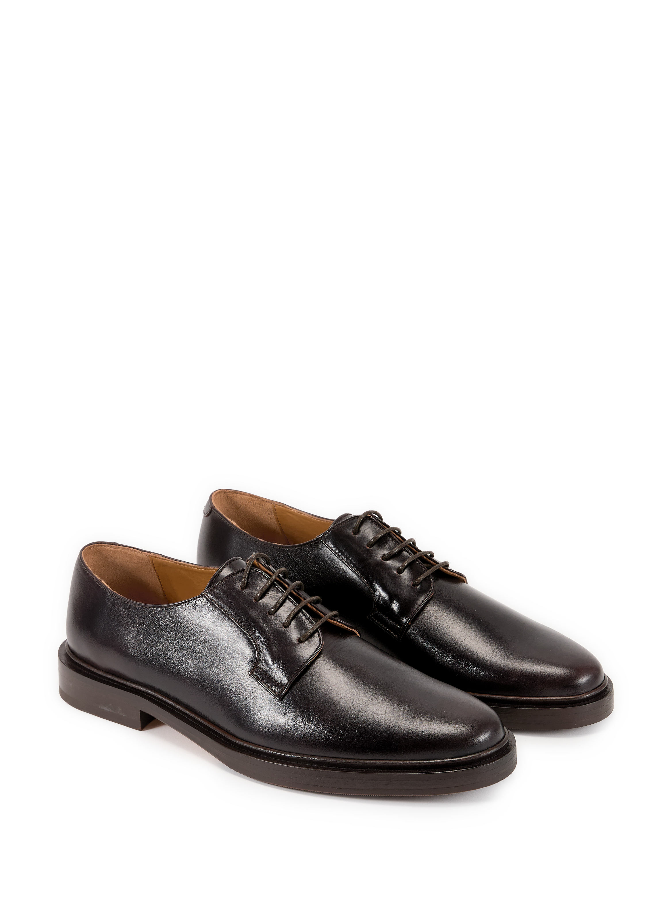 Calfskin leather wedge derby shoes BOBBIES Brown